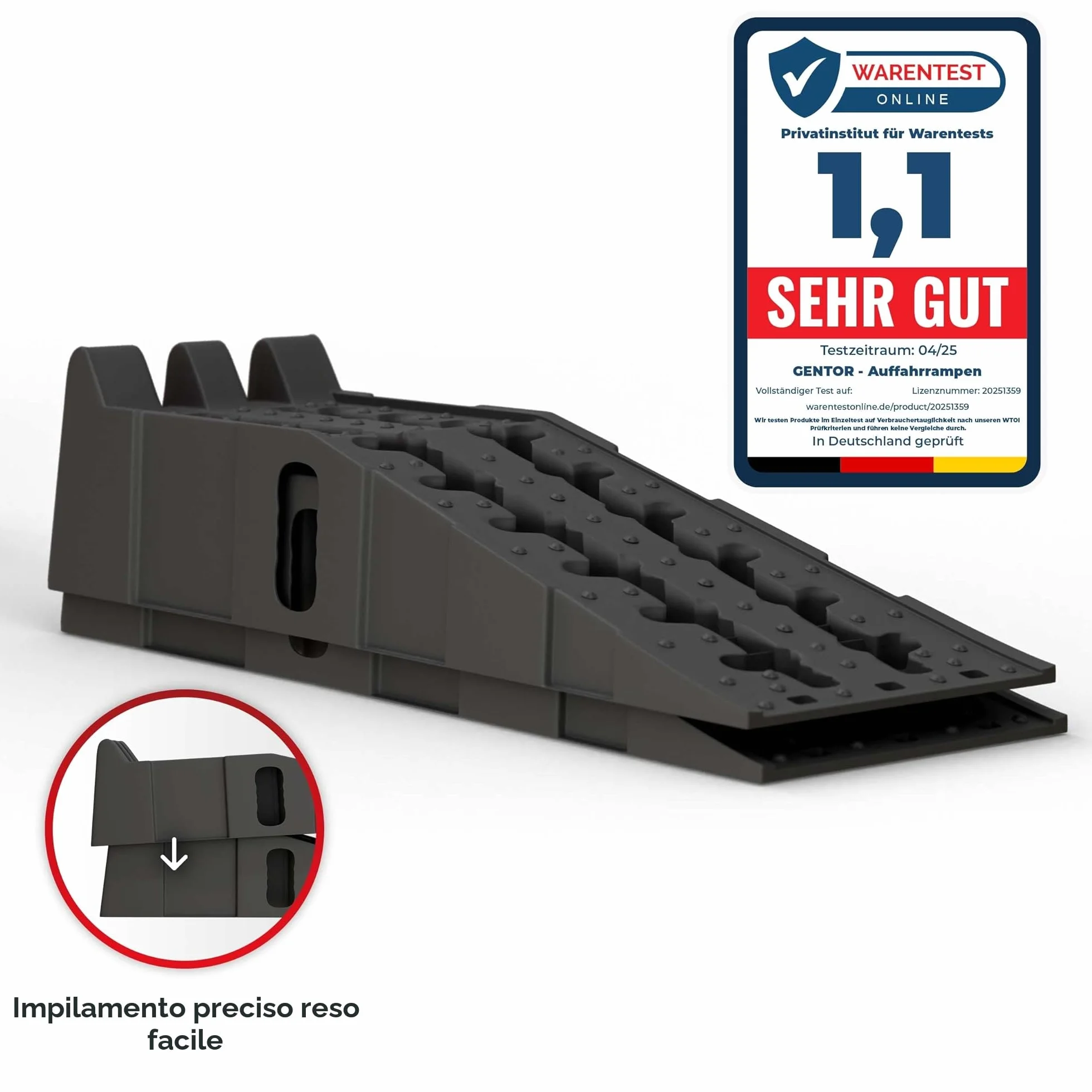 Set di 2 rampe di carico per auto, auto e rimorchi, rampa per auto fino a 5 tonnellate di carico – aiuto di carico per camper, garage e officina – ad alta capacità come alternativa al cric