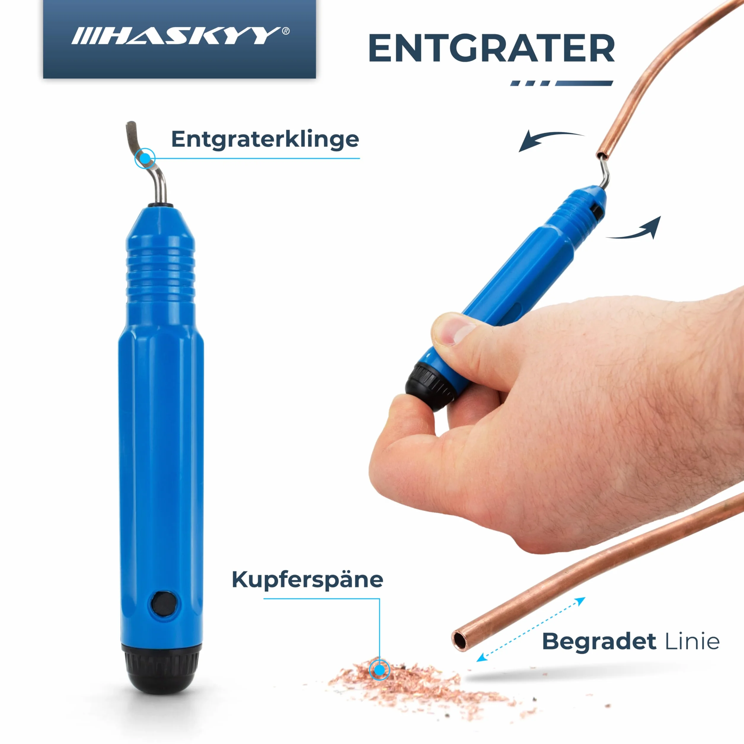 HASKYY Strumento di svasatura 5-19mm 1/8"-3/4" oscillante Aria condizionata R407c R410a con Tagliatubi