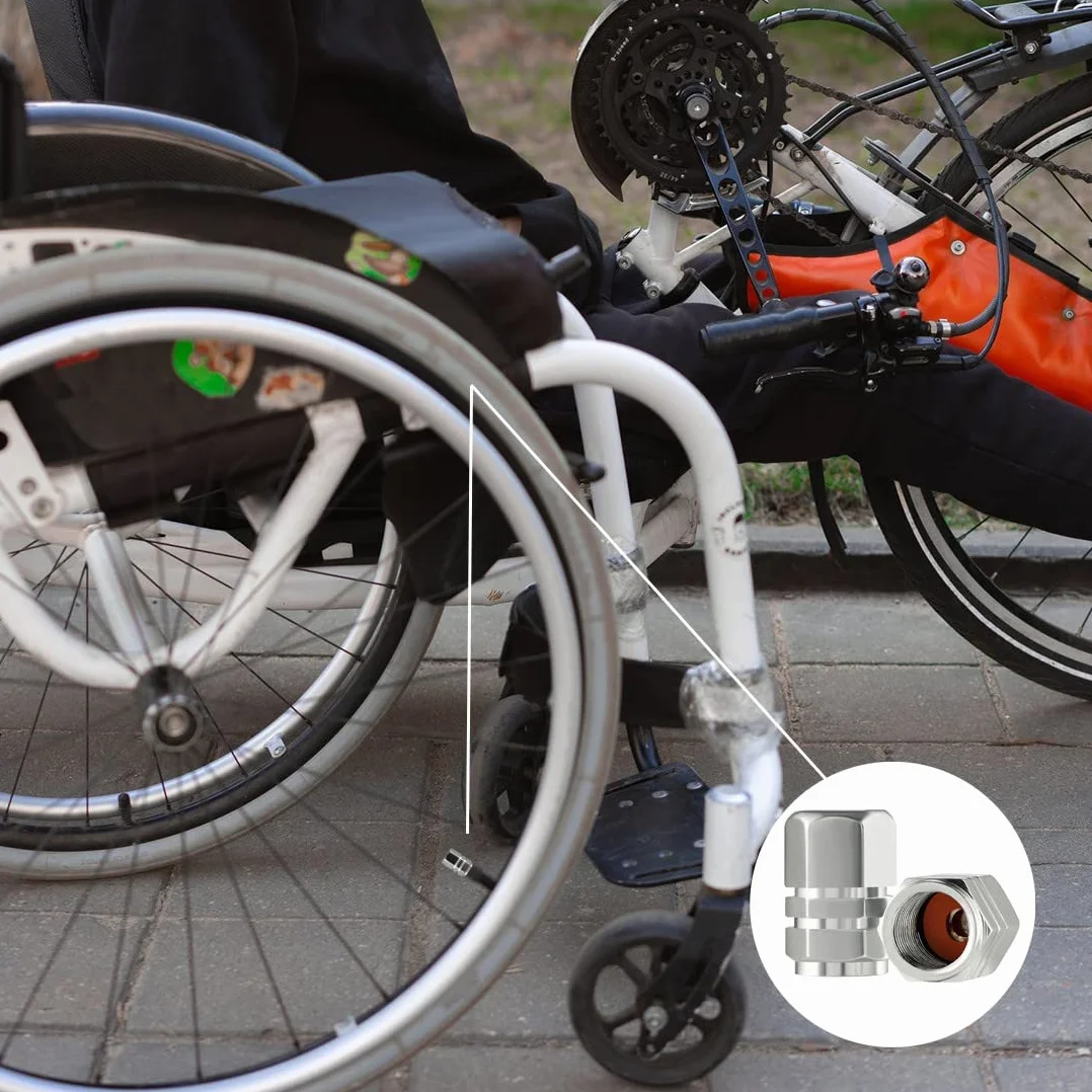 Tappi stelo valvola pneumatici in alluminio da 8 pezzi, tappi universali per valvole pneumatici Tappi parapolvere per auto Copri stelo pneumatici per motocicli, camion