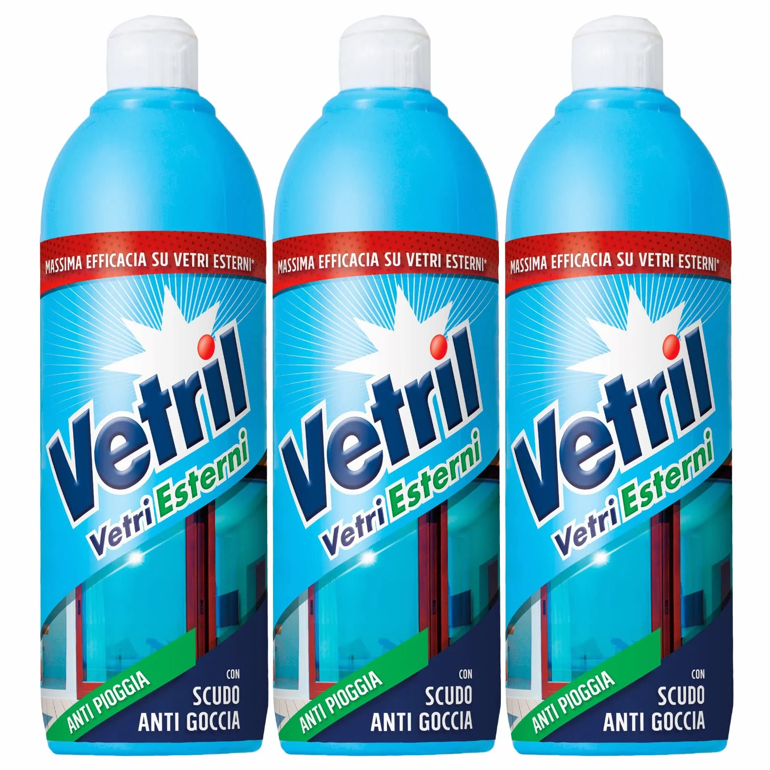 Vetril Detergente Anti Pioggia Scudo Anti Goccia Brillantezza Senza Aloni 650 ml x 3 Pezzi