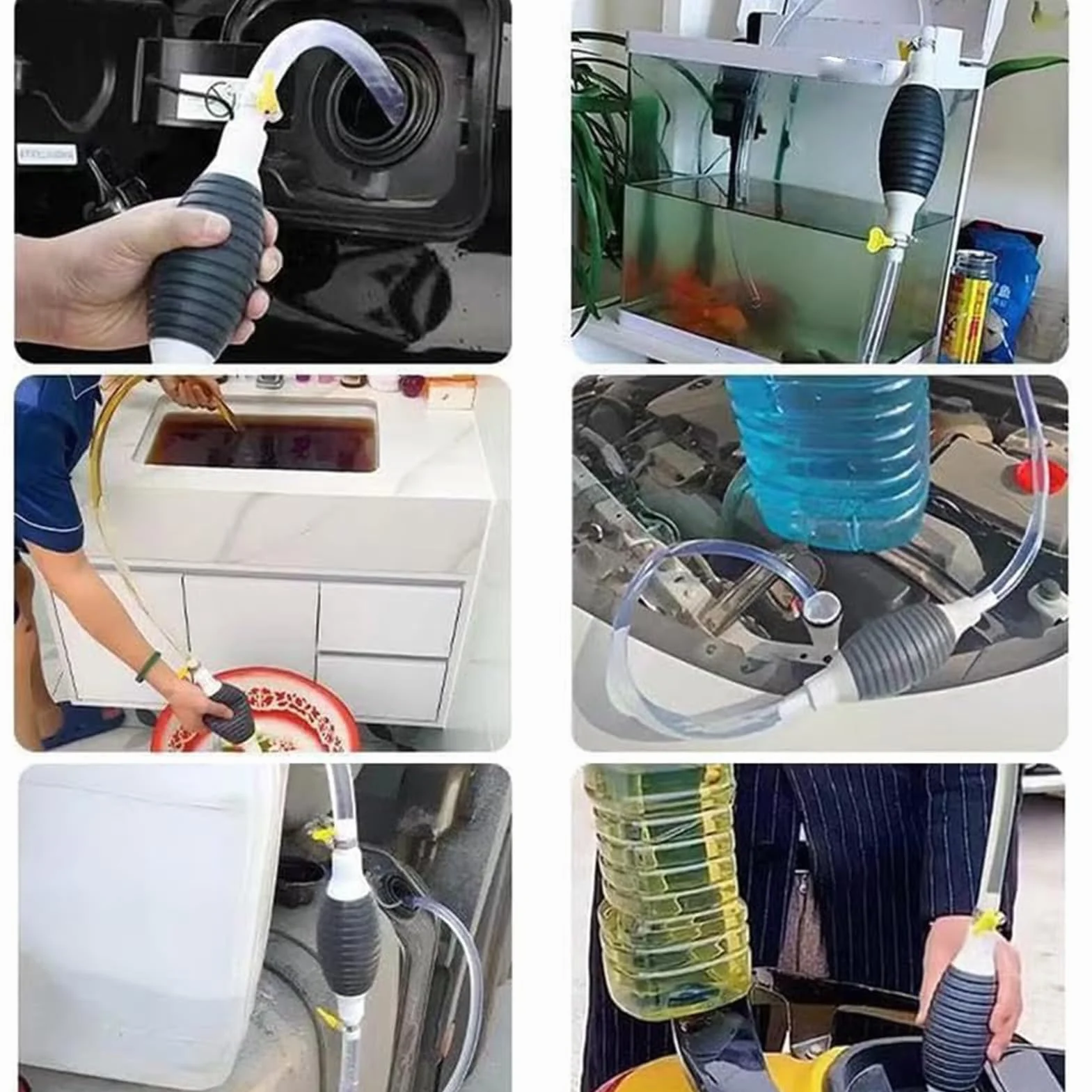 Trasferimento pompa olio, pompa portatile per trasferimento olio |Pompa a sifone per infusione efficiente, resistente al calore, manuale,Ricambi auto multifunzionali portatili per il trasferimento de
