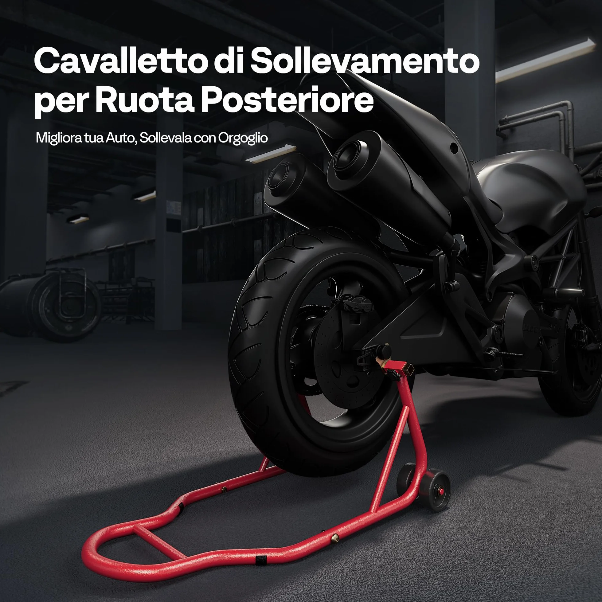 SPECSTAR Cavalletto Moto 200KG Sollevatore Ruota Posteriore Regolabile U+L