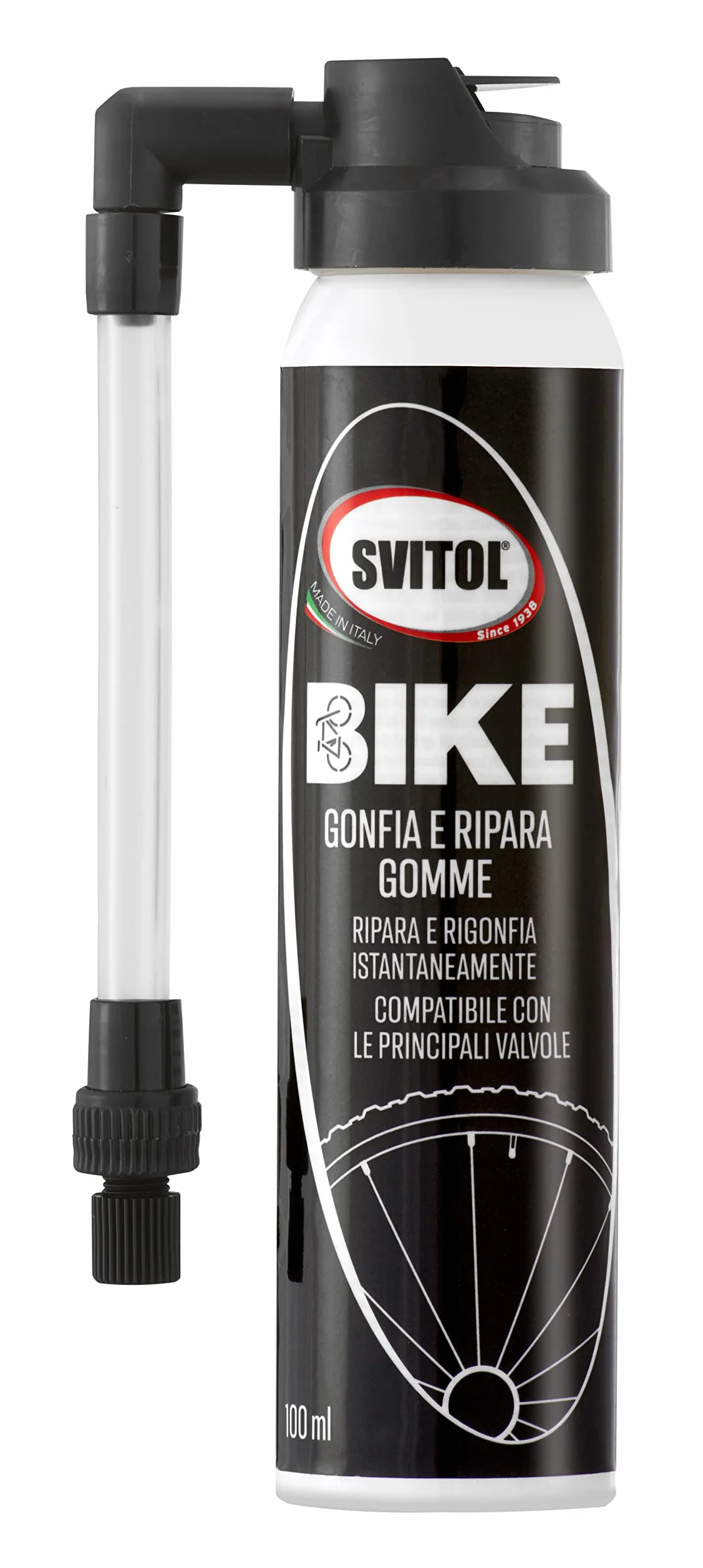 SVITOL Gonfia e Ripara Gomme, Ripara e Rigonfia Istantaneamente, di Facile Utilizzo, 100 ml