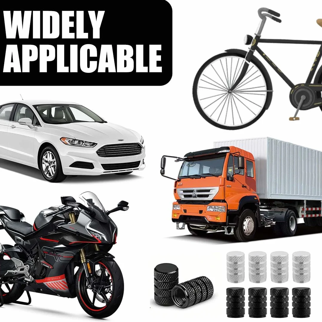Cappucci Per Valvole In Alluminio Anodizzato 8 Pezzi, Set Copri Perni Universali Auto Camion Moto