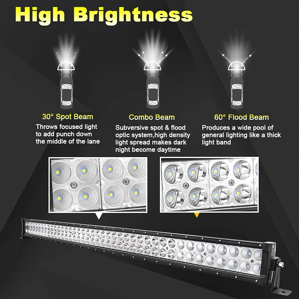 Willpower Barra LED Fuoristrada Barra Luce a Led 107cm 240W Combinazione di Fascio Spot e Inondazione 12V 24V Con Cablaggio Fari LED Luci da Lavoro per Trattore Auto Camion Barca 4x4 ATV