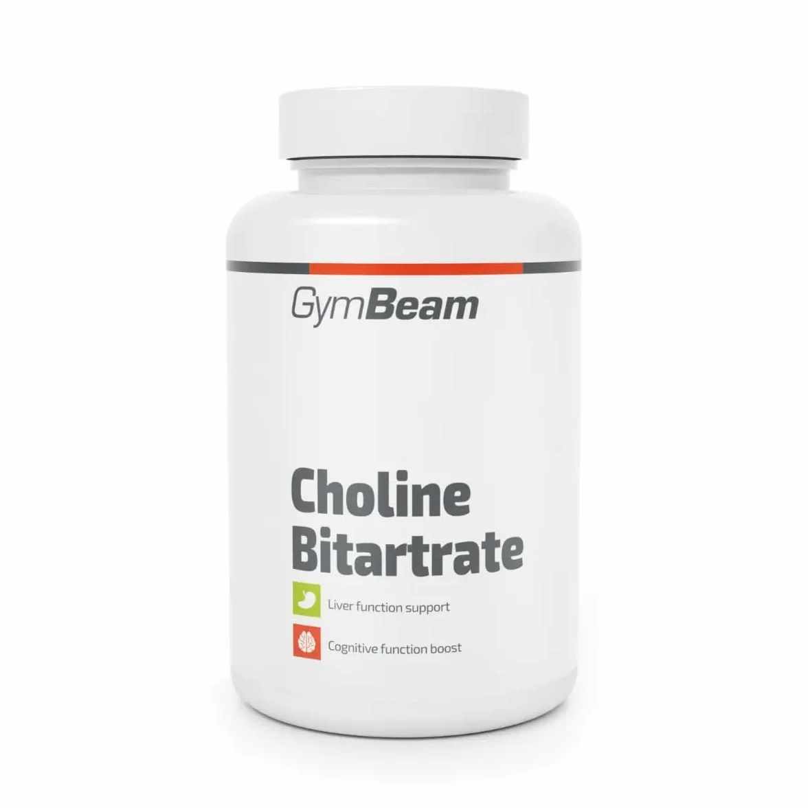 GymBeam Colina Bitartrato 500mg Capsule - Supporto Funzione Epatica, Nootropico per Memoria e Attenzione