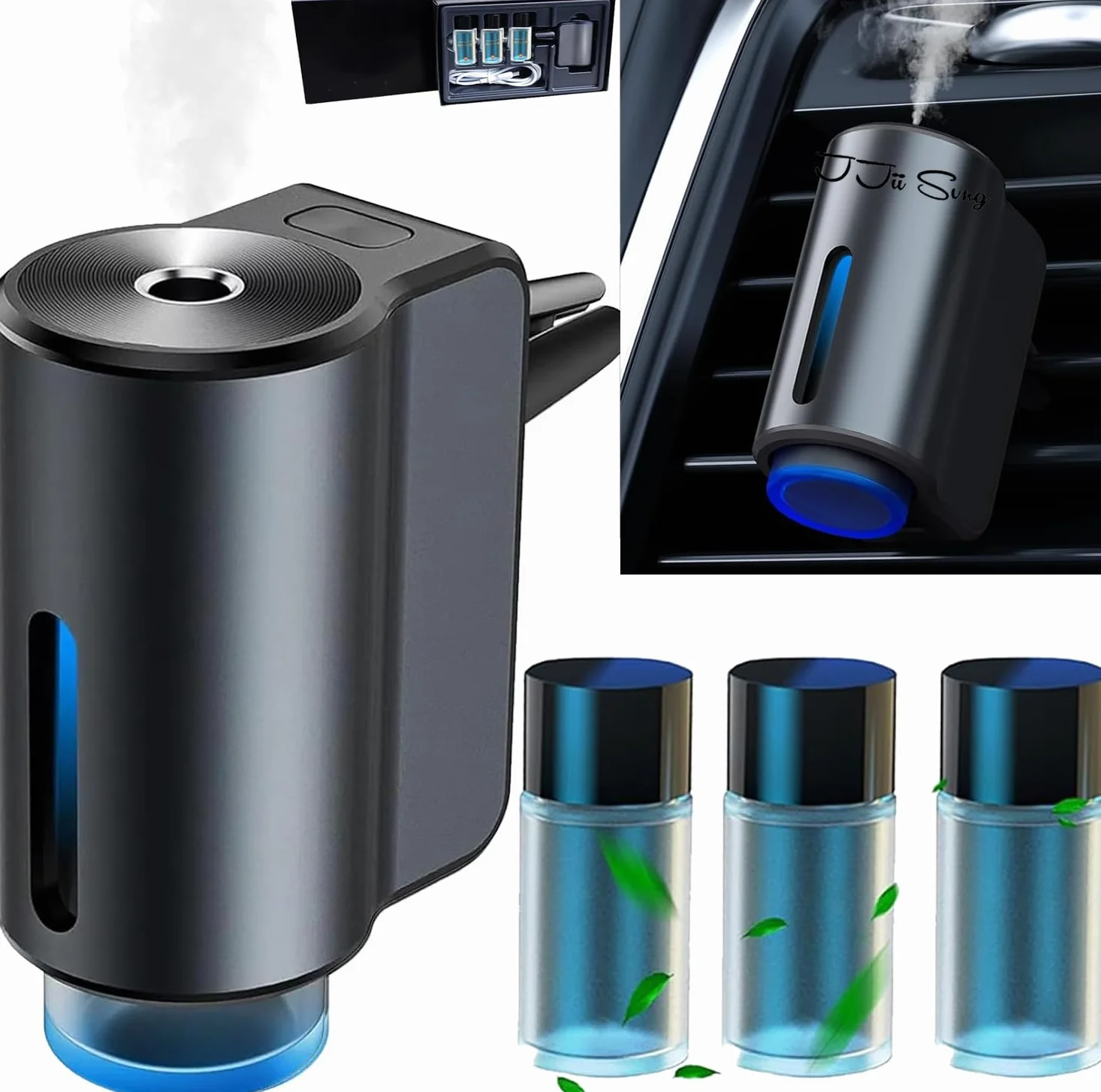 AI Profumatore Auto Diffusore CFK-3Z 3 fragranze Elettrico Nebulizzatore ad Ultrasuoni 3 Modalità Batteria Integrata