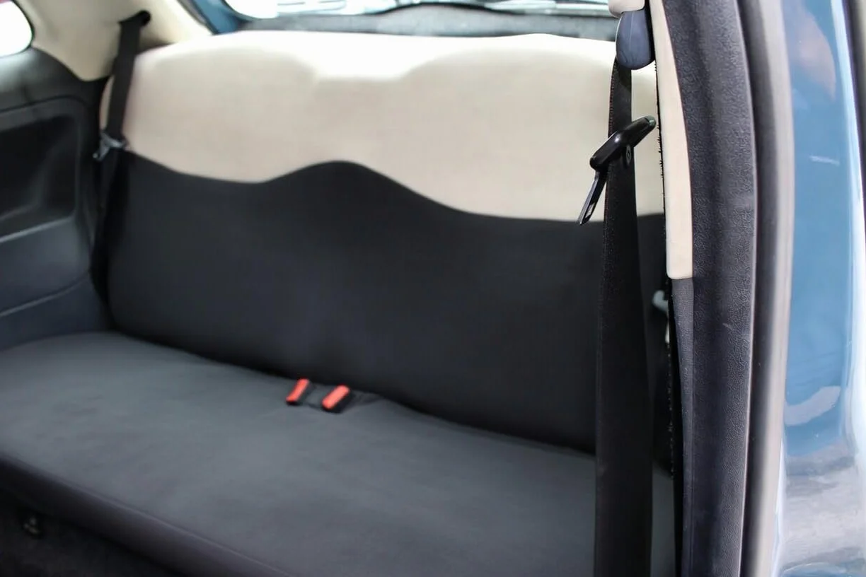 Italfodere Coprisedili Auto Compatibili con Fiat 500 – Fodere Complete Antracite/Panna (Posteriore Intero (2 Poggiatesta Solo Anteriori))