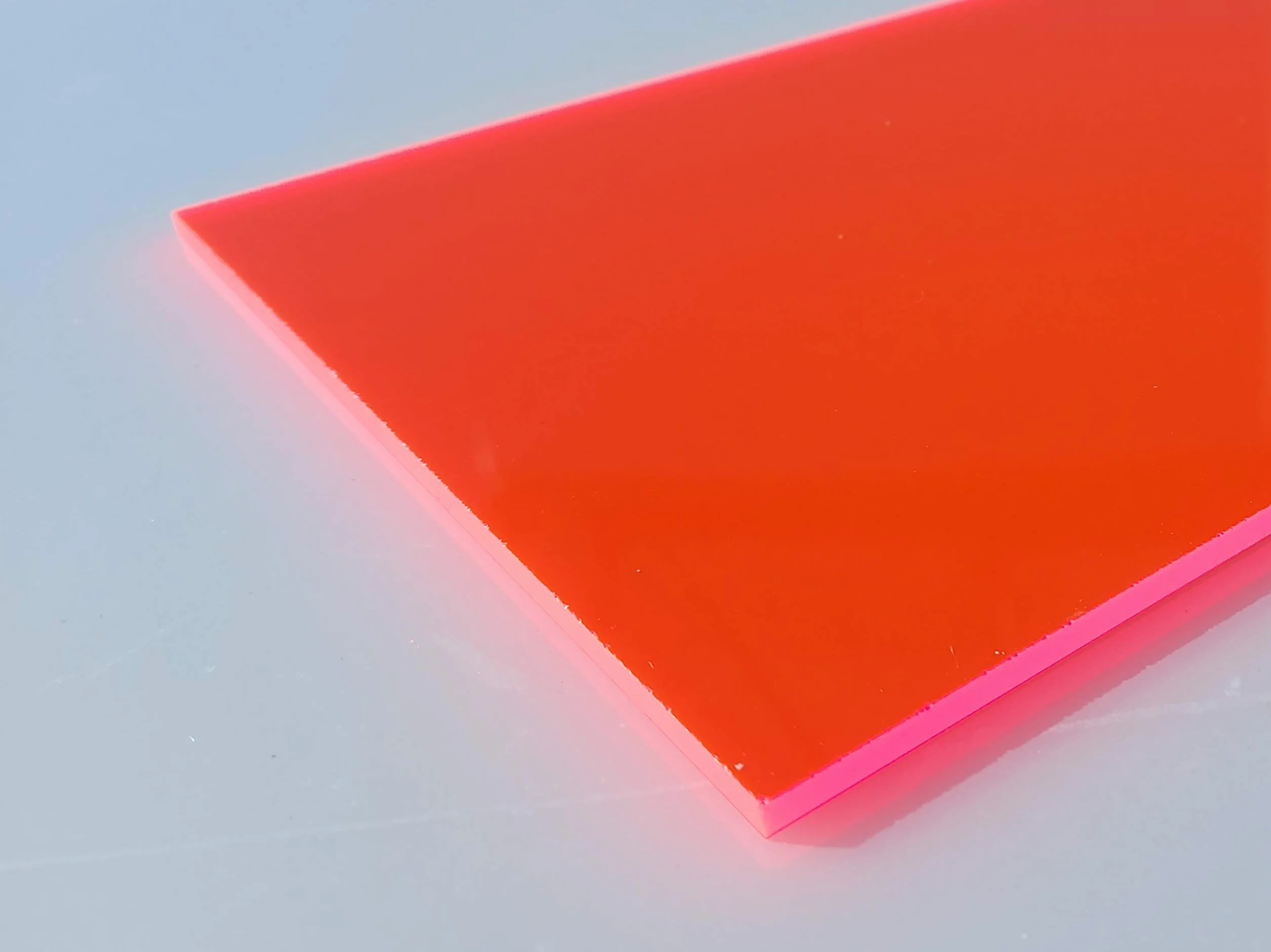 Lastre Acrilico 500 x 500 x 5 mm Fluorescente Rosso Piastra