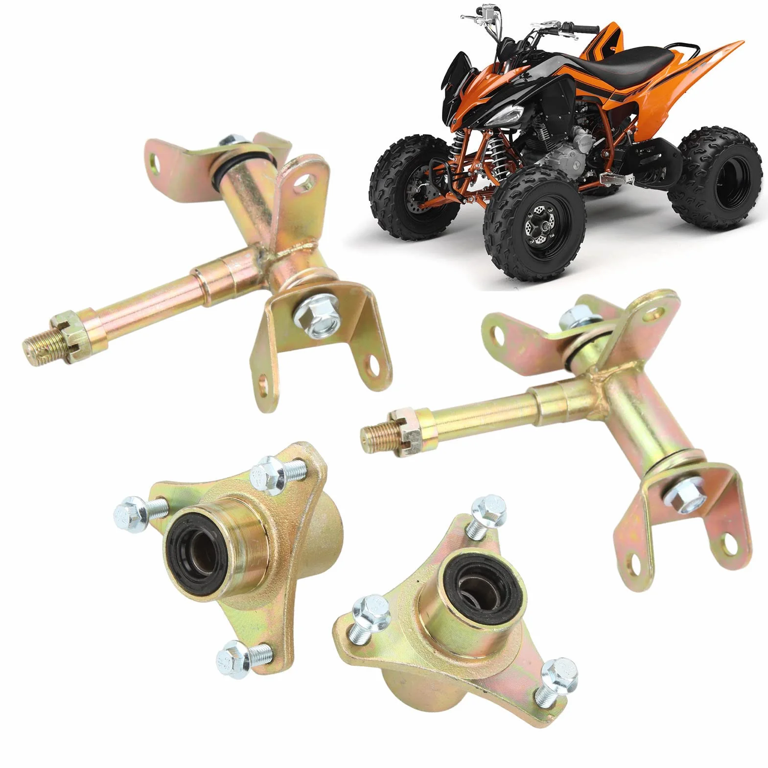 Anteriore Sterzo Strut Knuckle Mandrino Sinistro Destro Disco Freno Asse Ruota Lega di Alluminio Set per ATV Quad