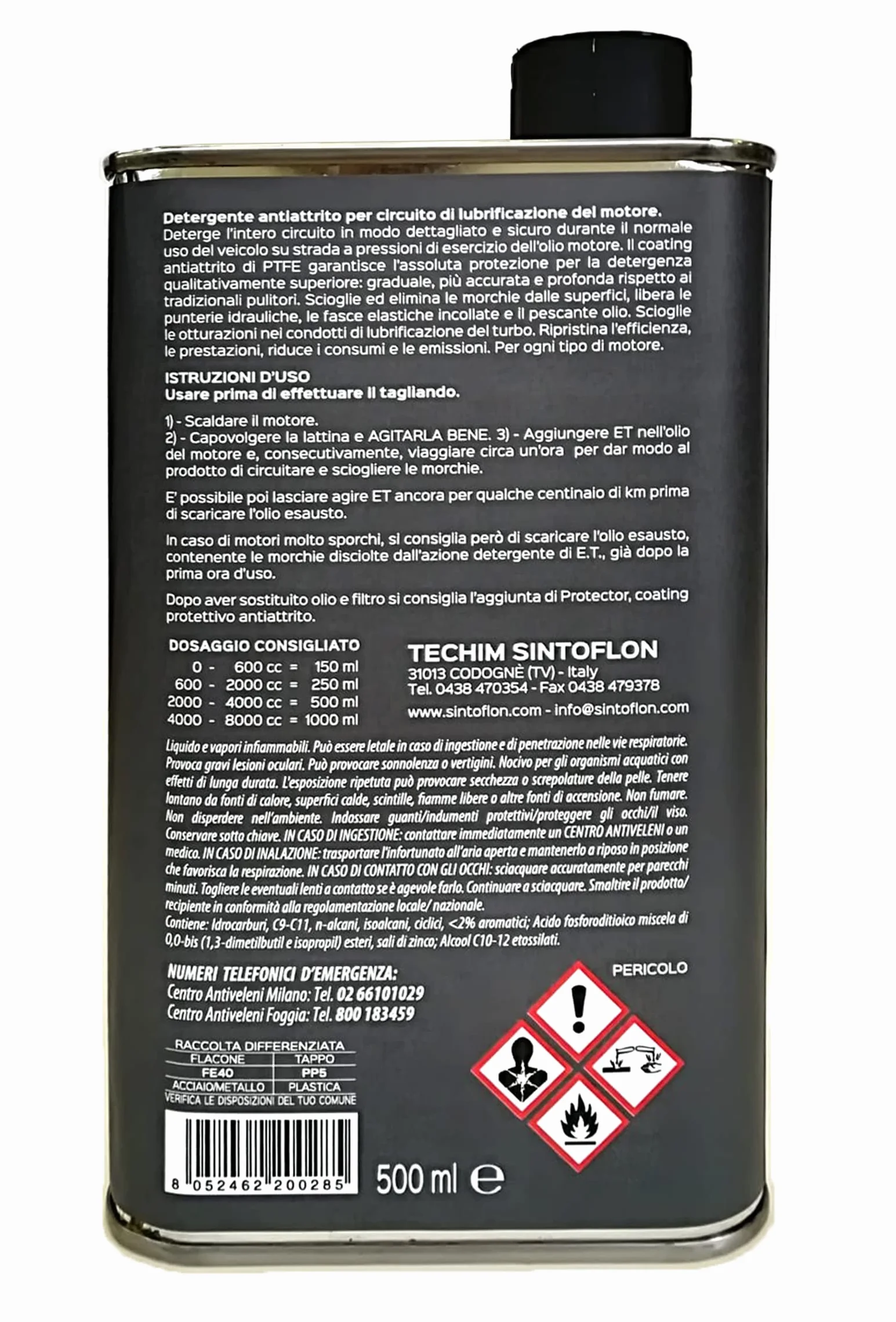 SINTOFLON E.T. Tratt.motore Prima Fase Latt. 500 ml
