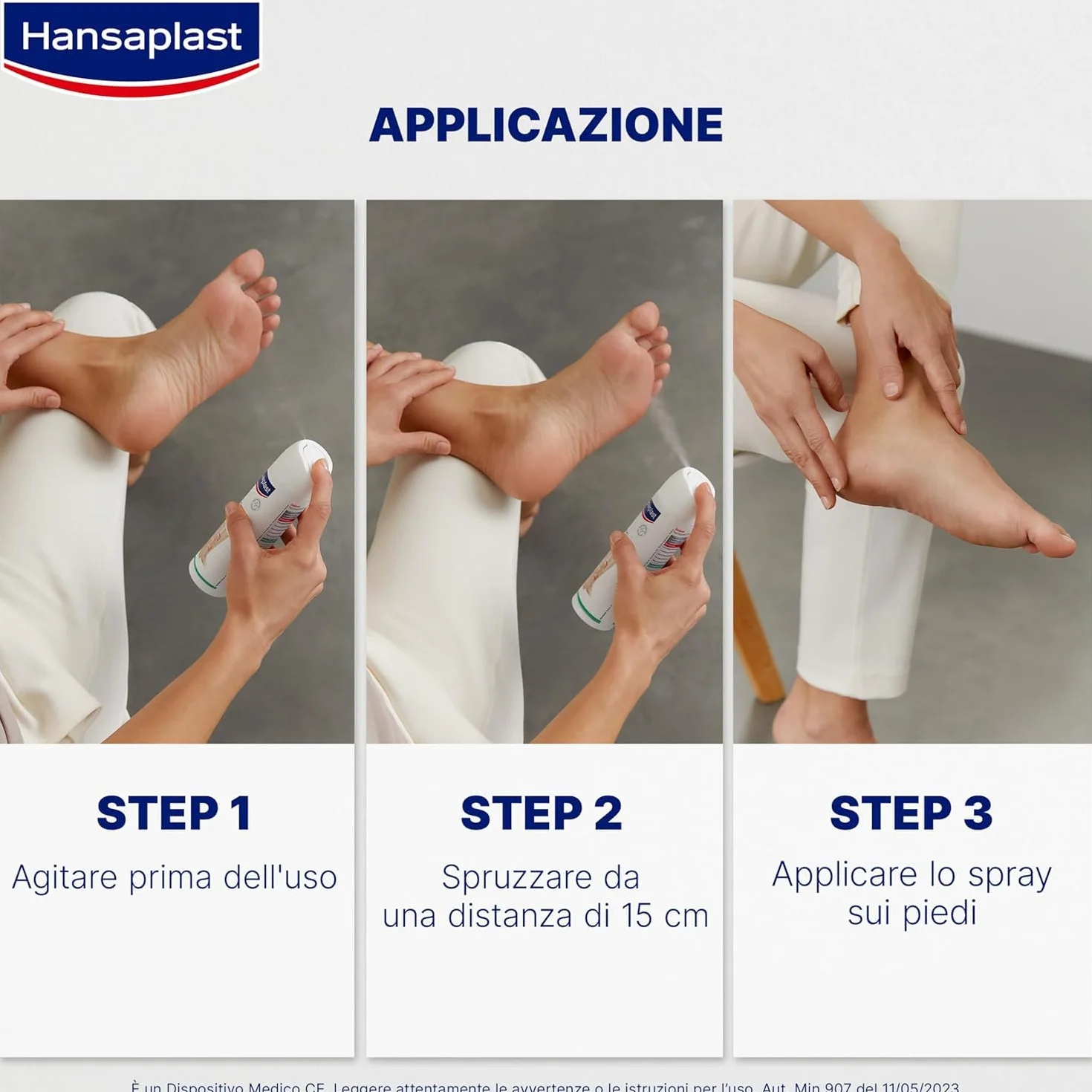 Hansaplast Deodorante Spray Foot Protection 2 in 1, Deodorante Piedi con Octenidina 150 ml