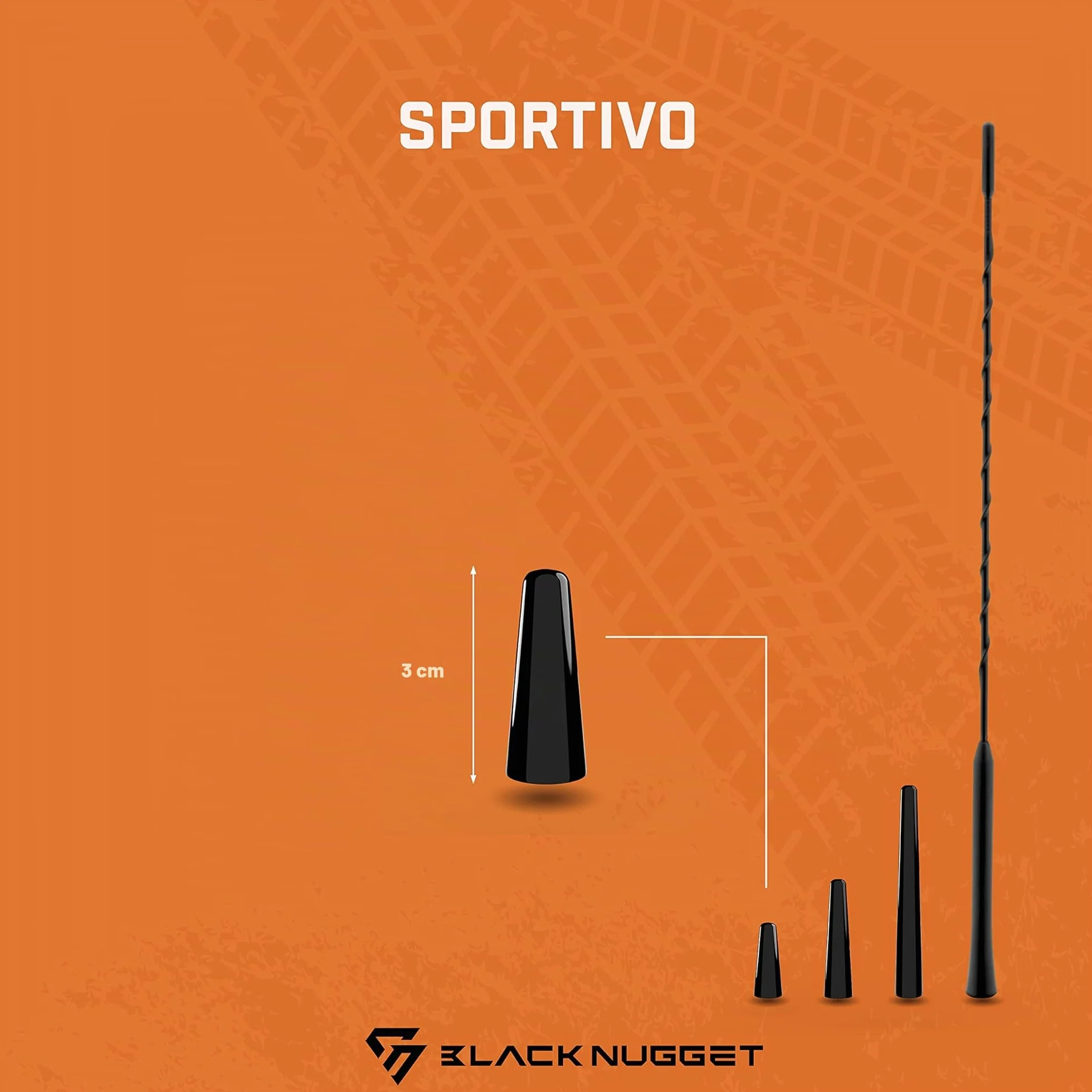 BlackNugget Antenna corta universale per tettuccio auto 3 cm AM FM