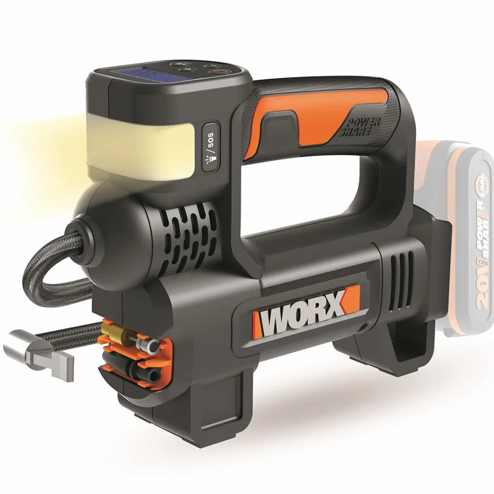 WORX WX092.9 Mini compressore ad alta pressione 20 V 4 in 1 con torcia integrata