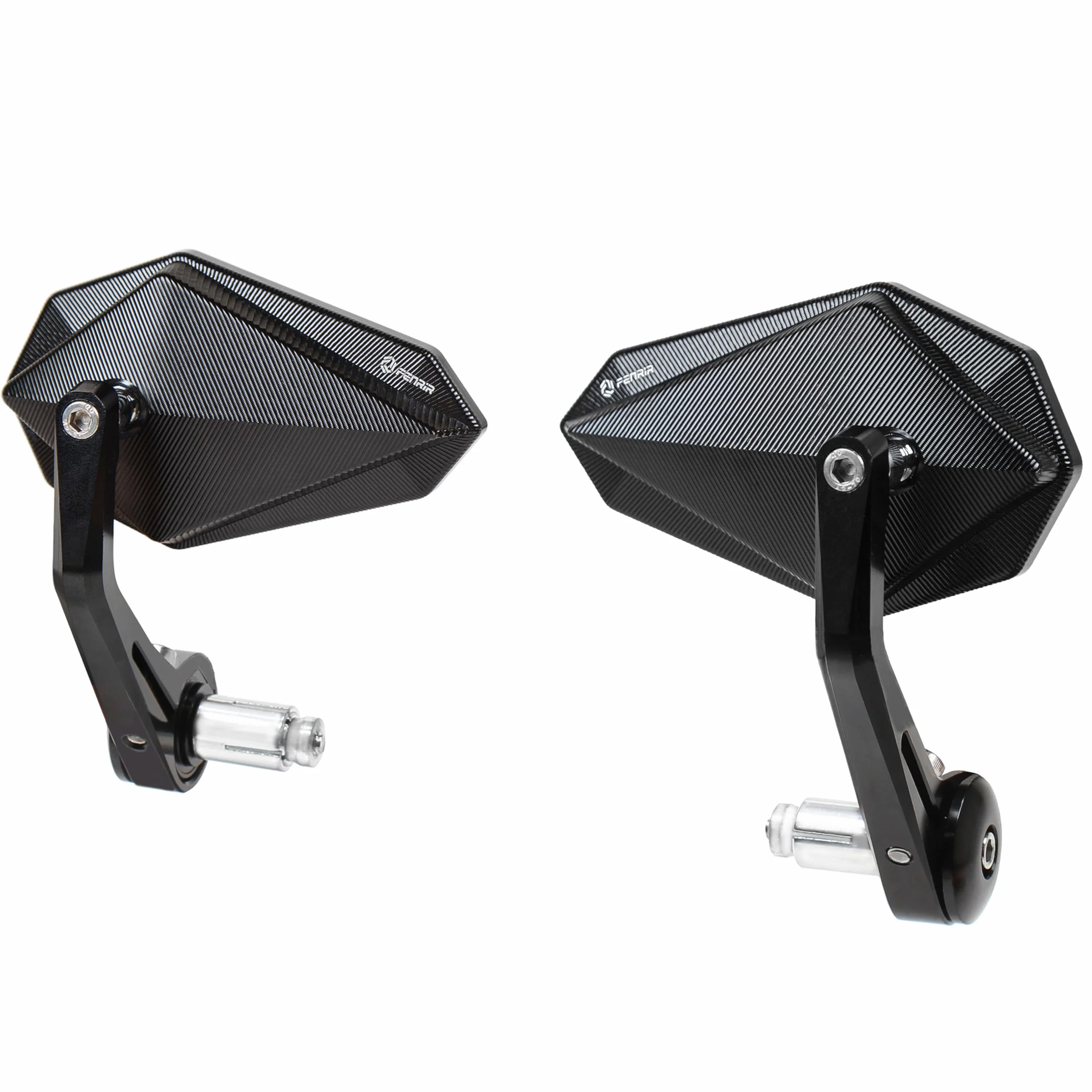 FENRIR E24 Omologato Nero Moto Retrovisore Punta Manubrio CNC per Forza Xmax Nmax MT03 MT07 MT09 MT10 Z125 Z400 Z650 Z900 CB650R CB500F CB125R GSXS750 SV650 Street Triple Scrambler Monster Scout