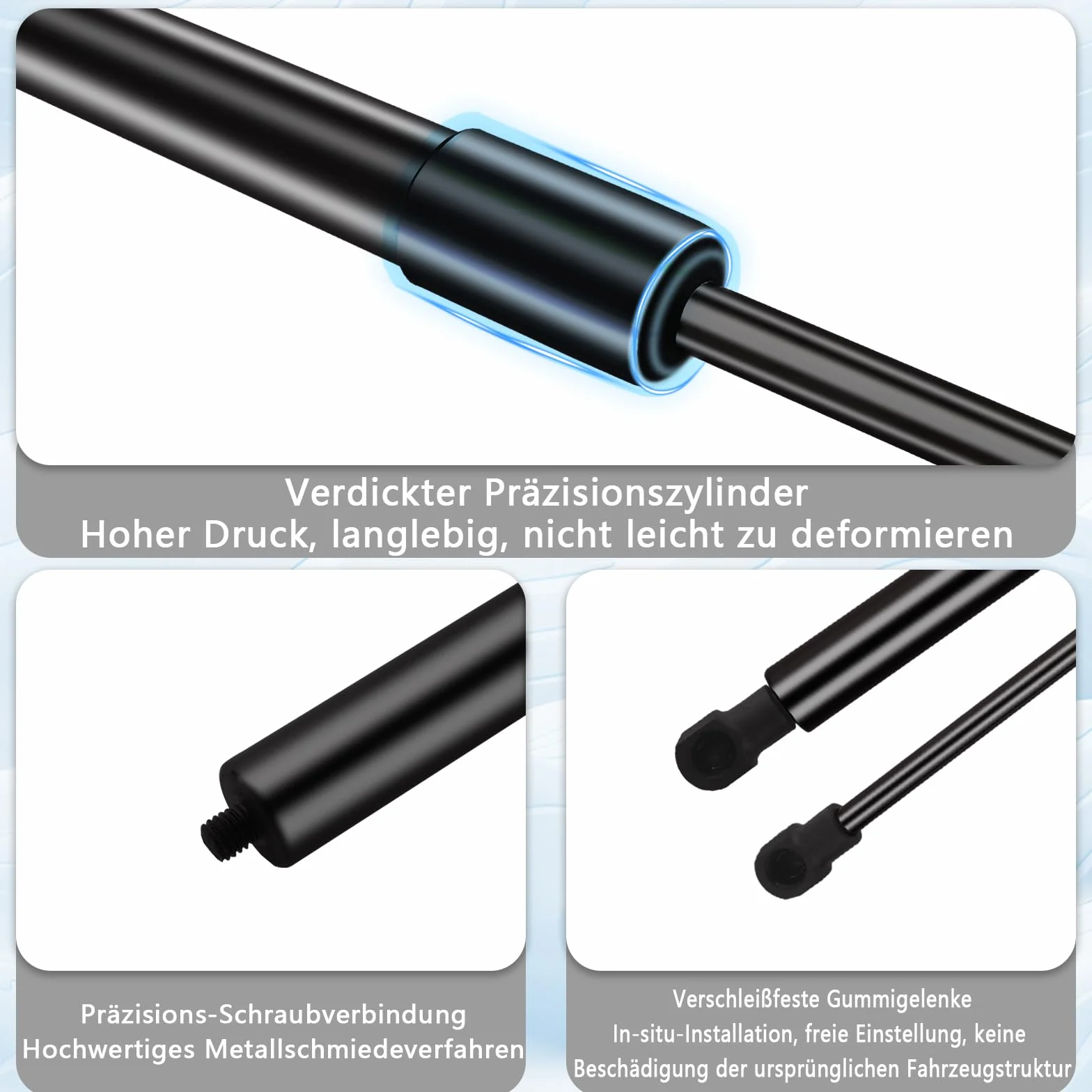2x Molle a Gas Ammortizzatori Posteriori per Smart Fortwo 451 Coupe 2007/01-2014/06 Nero Pistoni Portellone Posteriore Pistoni per Portellone Posteriore Sostituire #A4519880004