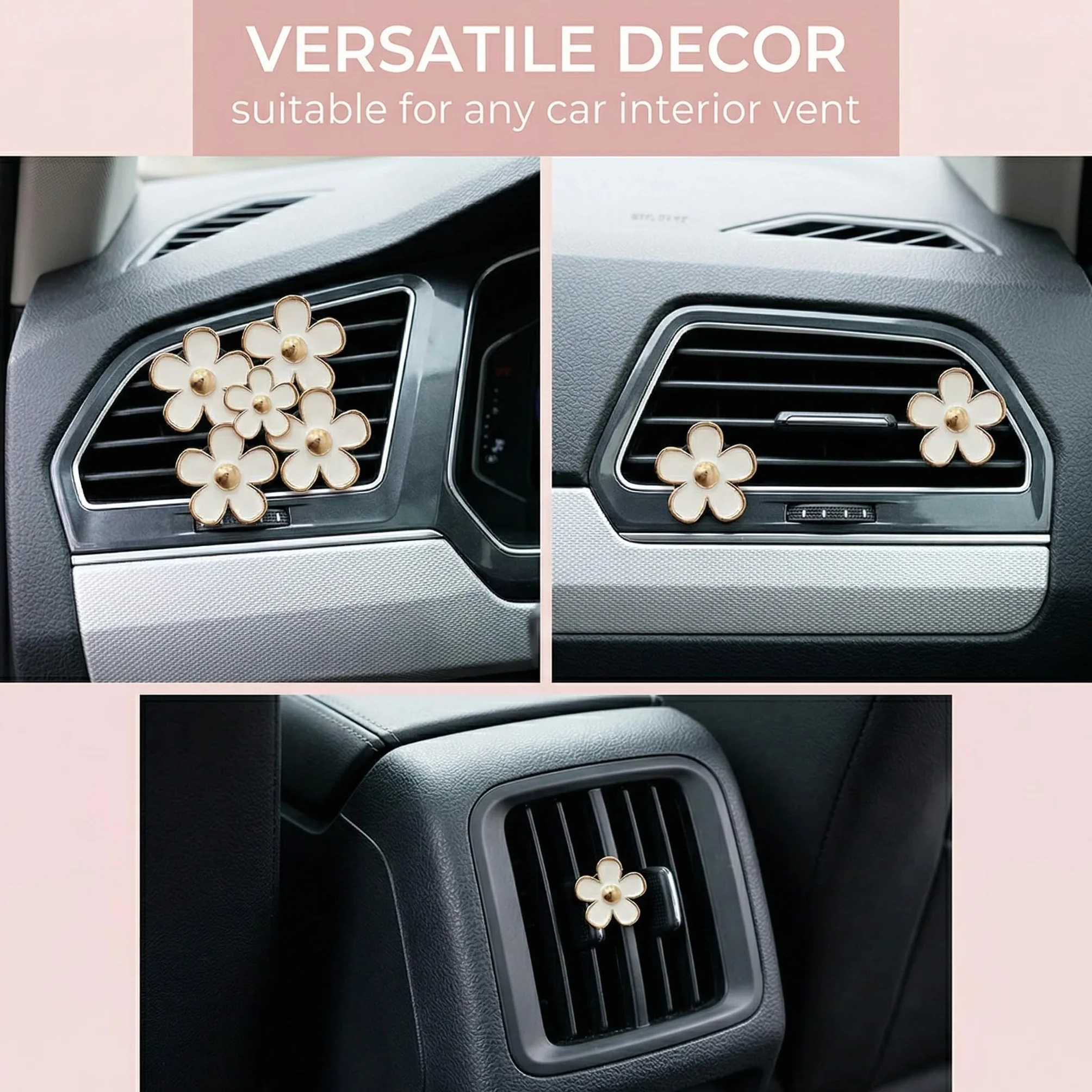Margherite Decorazioni Auto Interni Set 4 Pezzi Profumatore Auto con 2 Pastiglie Profumate