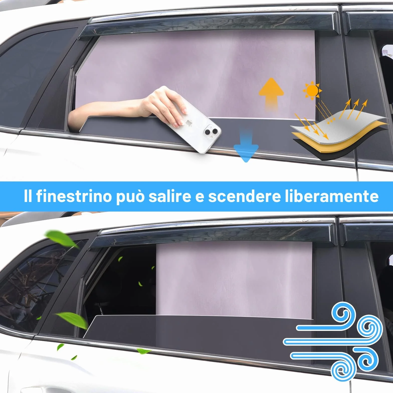 Tevlaphee Protezione Solare Auto, Magnetica con Protezione UV Tenda Finestra per Bambini Adulti e Animali domestici, Blackout Fenster