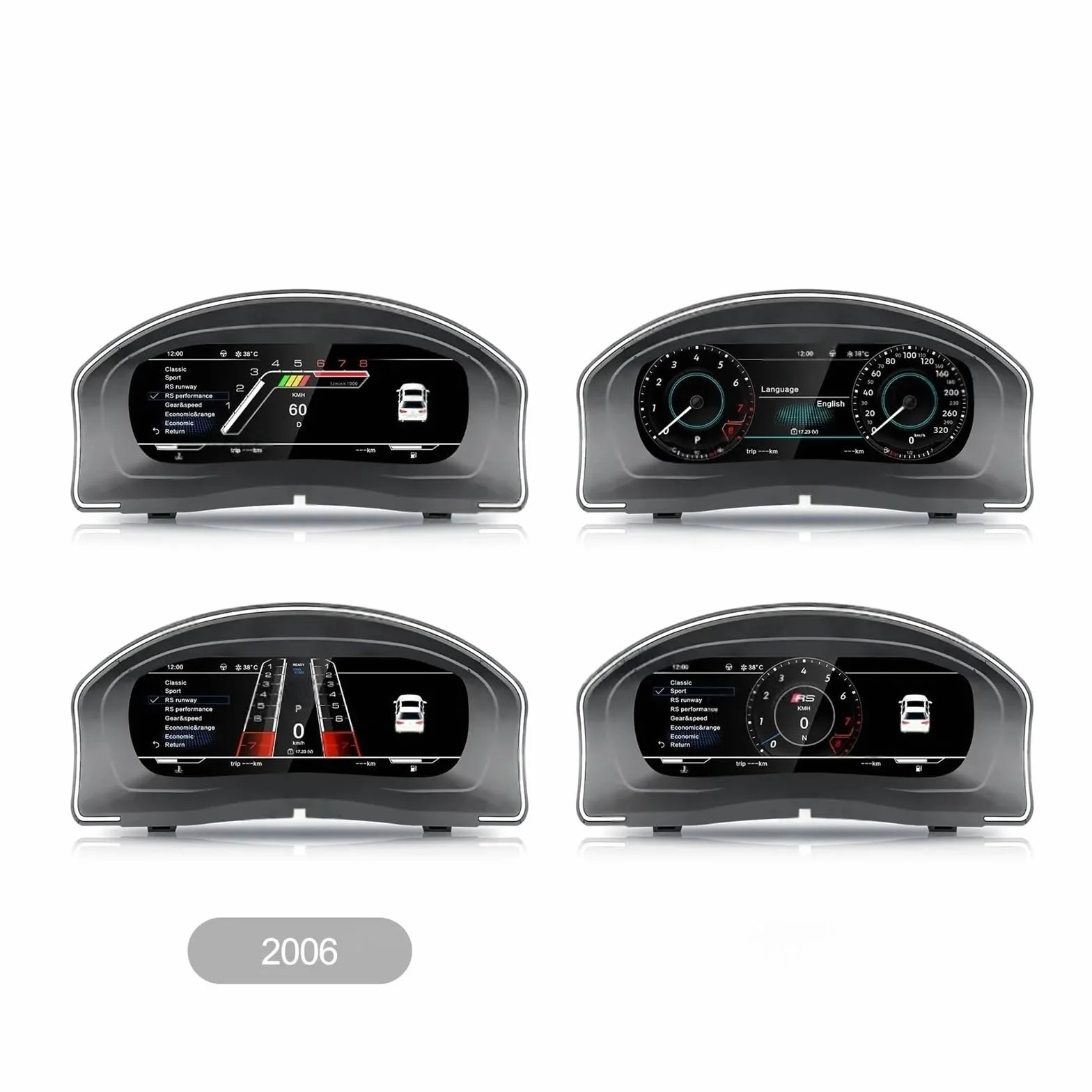 Cruscotto LCD da 10,25 pollici compatibile con VW Volkswagen Golf 5 2006 Car Digital Cluster Tachimetro automatico Monitor cabina di pilotaggio virtuale Nuovo aggiornamento