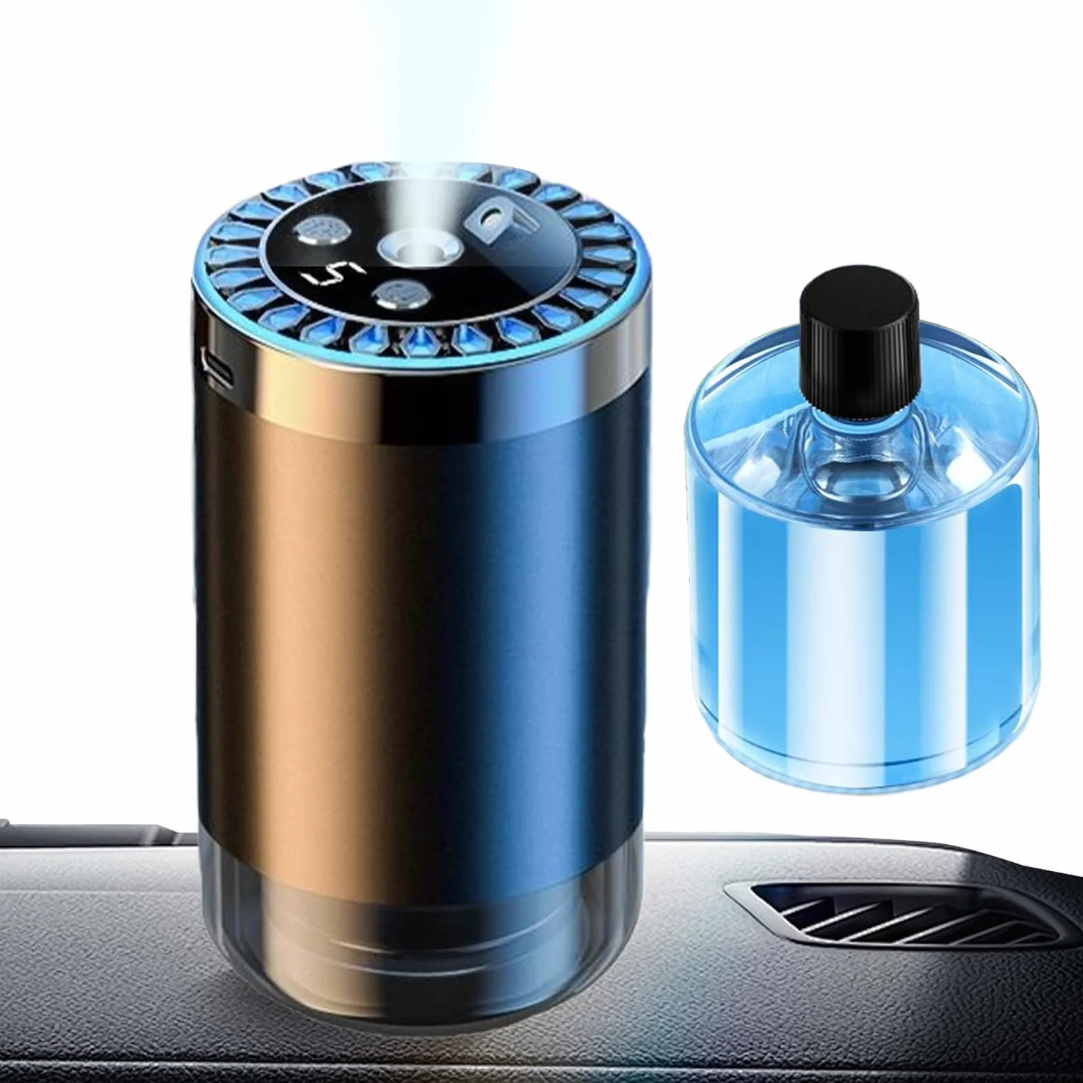Intelligente Profumatore per Auto LED Multicolore USB Diffusore di Essenze per Veicoli