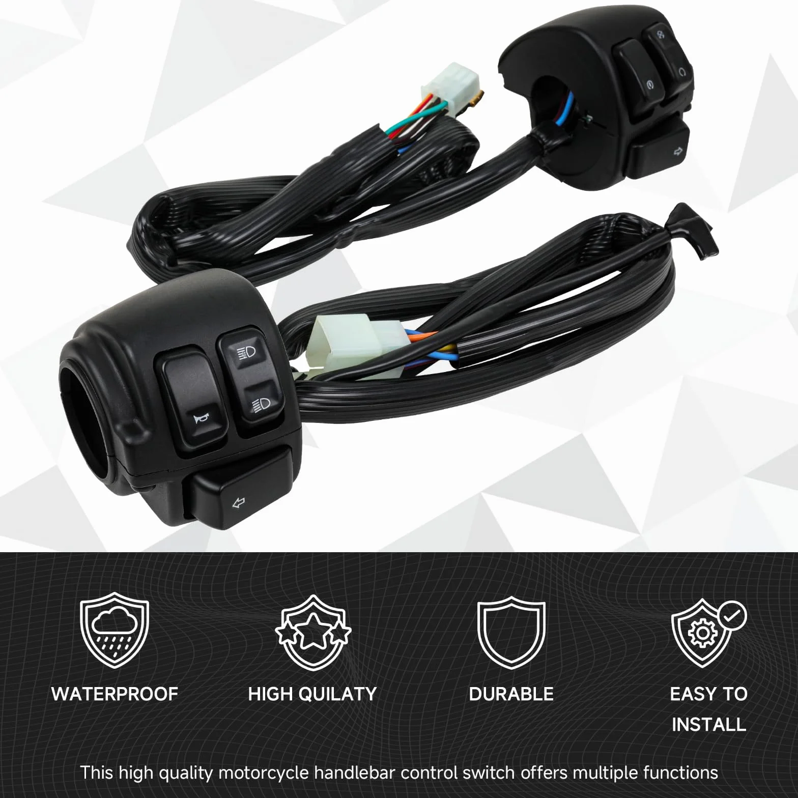 DREAMIZER 1" Interruttori Manubrio Moto Compatibile con Harley Softail Dyna Sportster V-Rod 1996-2012, 1 Coppia