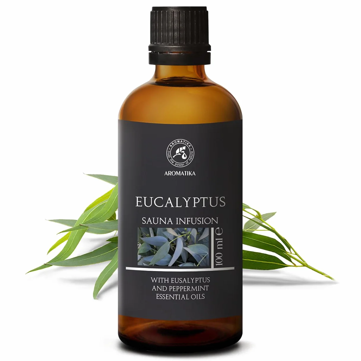 Olio Essenziale di Eucalipto e Menta Piperita 100ml per Sauna e Bagno - Aromaterapia Naturale