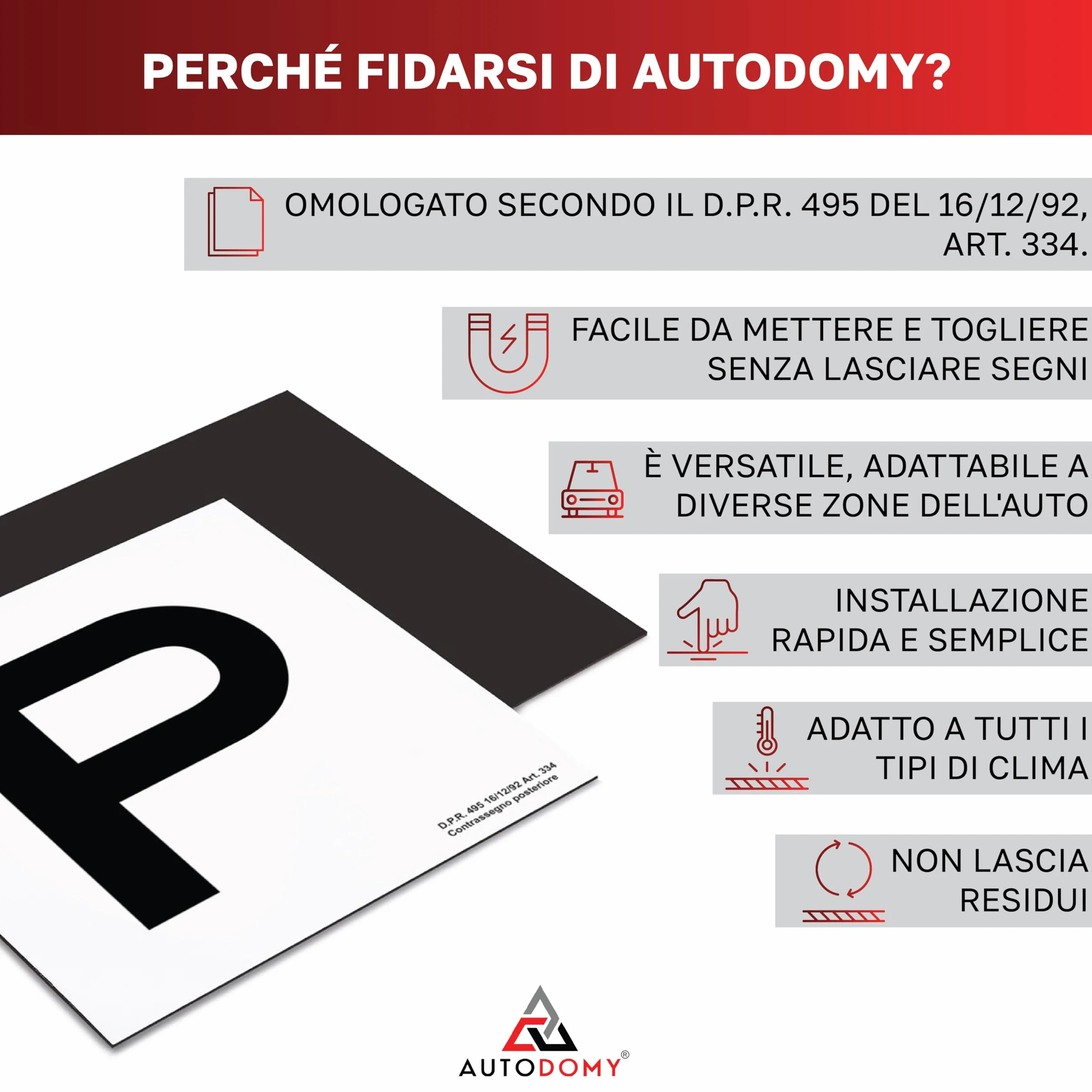 P Principiante Magnetica Vinile Set 2 Pezzi Anteriore + Posteriore per Auto