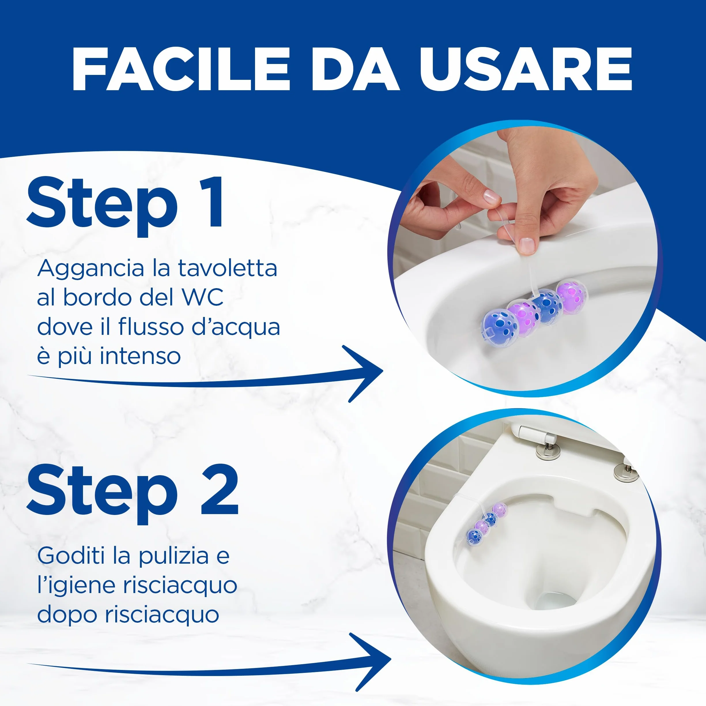 Bref WC Power Activ Lavanda Detergente Profumatore Pastiglie Igienizzante Bagno 2 Pezzi