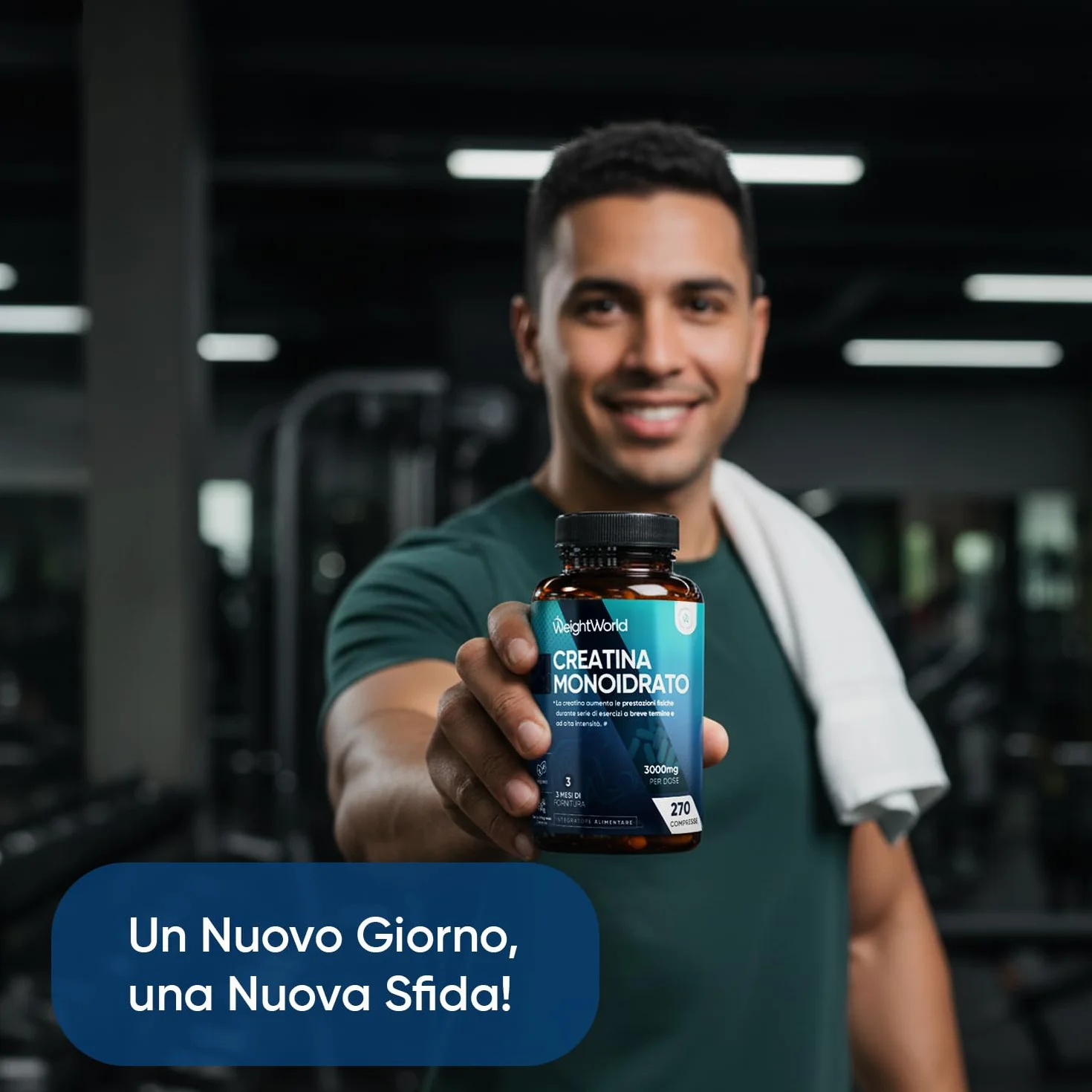 Creatina Monoidrata Vegana 3000mg 270 Compresse Pre Workout Intra Post Workout