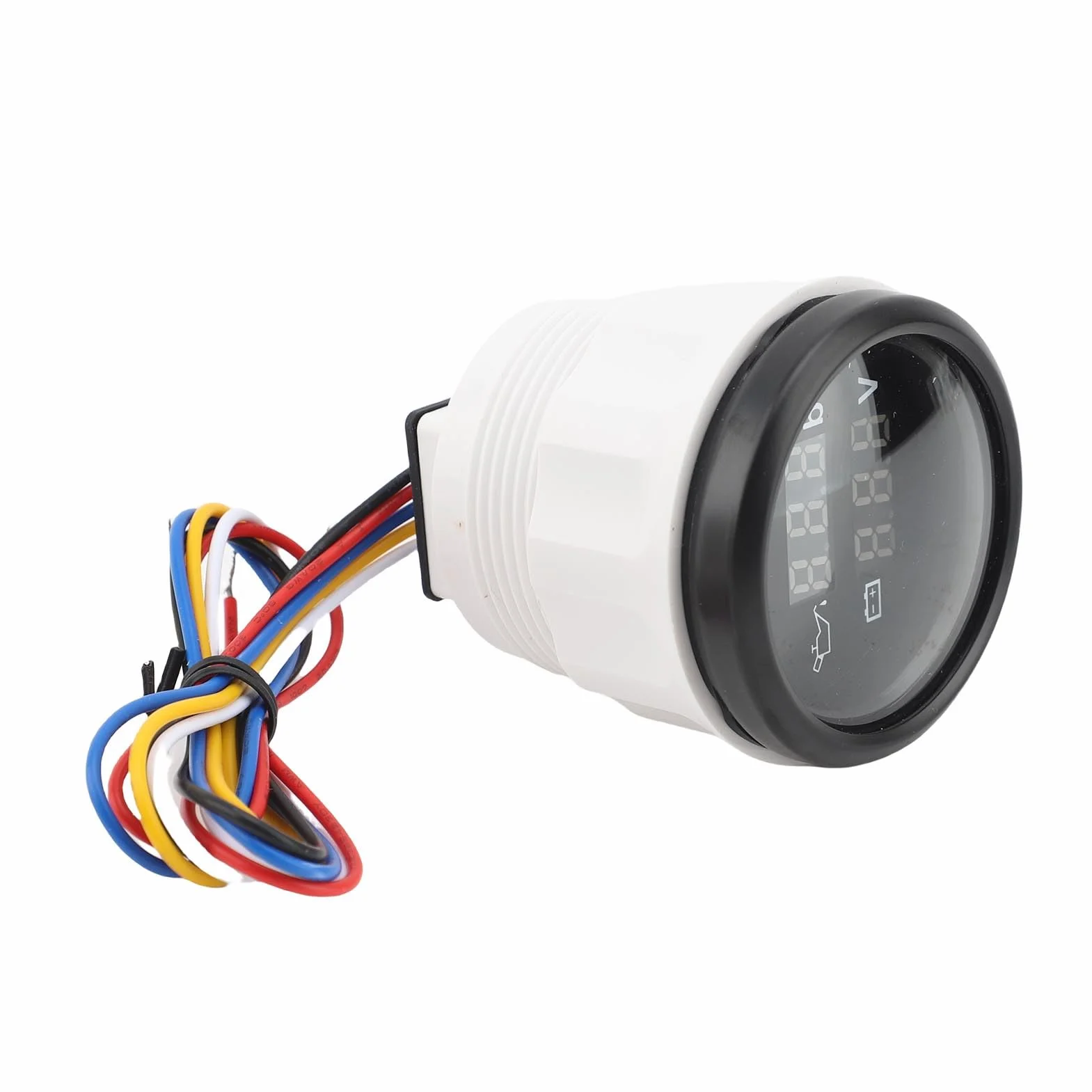 52 Mm 3 in 1 Set di Calibri Marini Auto, Manometro Temperatura Dell'acqua Liquido Raffreddamento Motore ° F + Misurazione Dell'olio Psi + Voltmetro, Kit (Quadrante nero Coperchio nero)