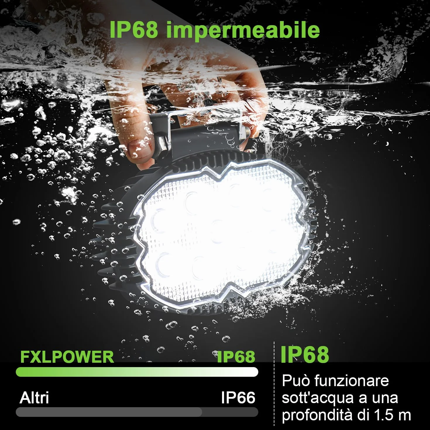 Faro di Inondazione da Lavoro LED IP68 Fuoristrada a Fascio Largo 2PCS per Camion
