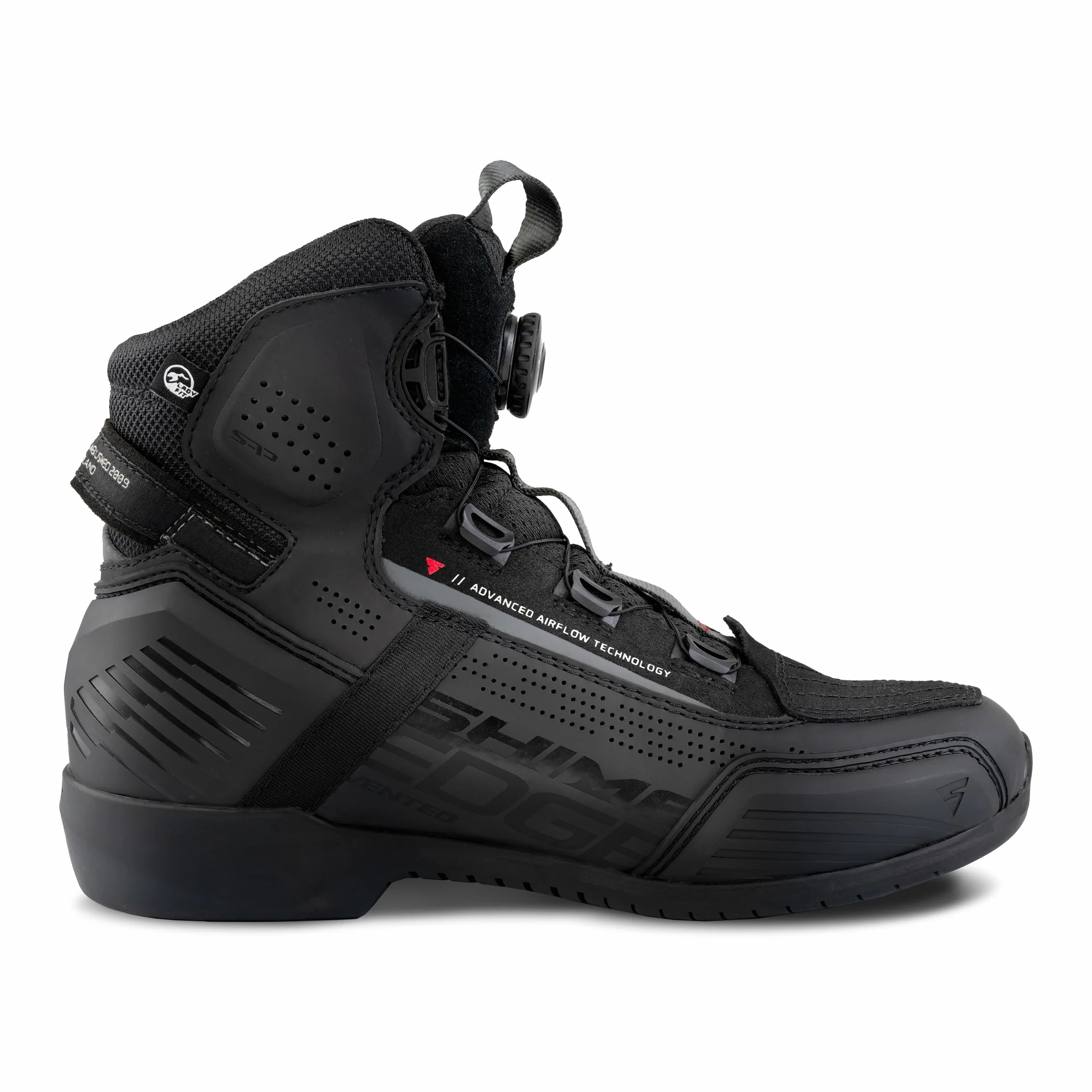 SHIMA EDGE Scarpe da moto da uomo e da donna, in pelle, ventilate, impermeabili, ATOP, Donna Ventilato Nero, 37 EU