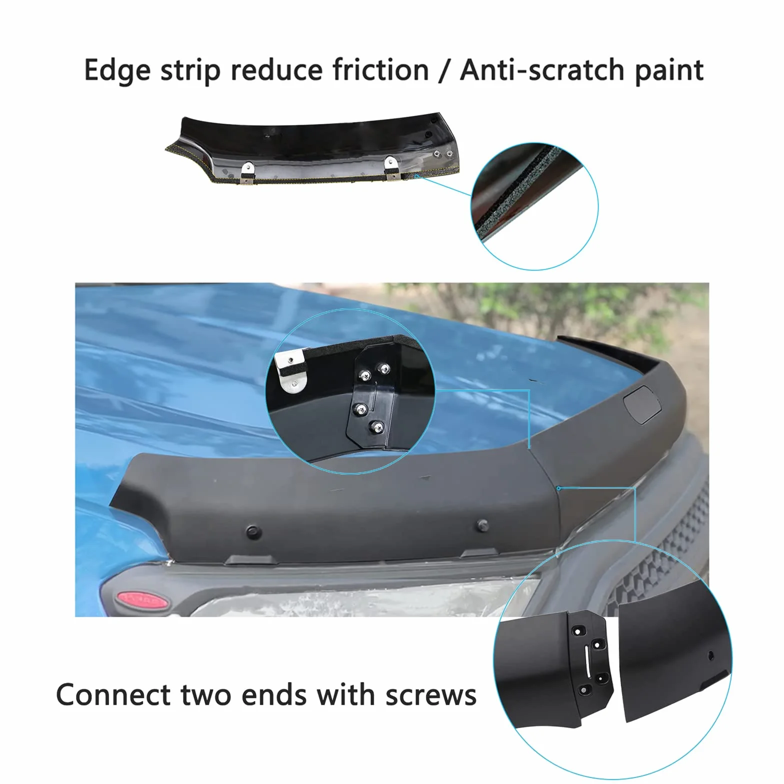 Deflettori del vento e protezione del cofano del cofano per Ford Ranger Wildtrak T7 T8 2015-2022 Raptor XL XLT Tremor Limited Platinum MK2 MK3 (protezione del cofano)
