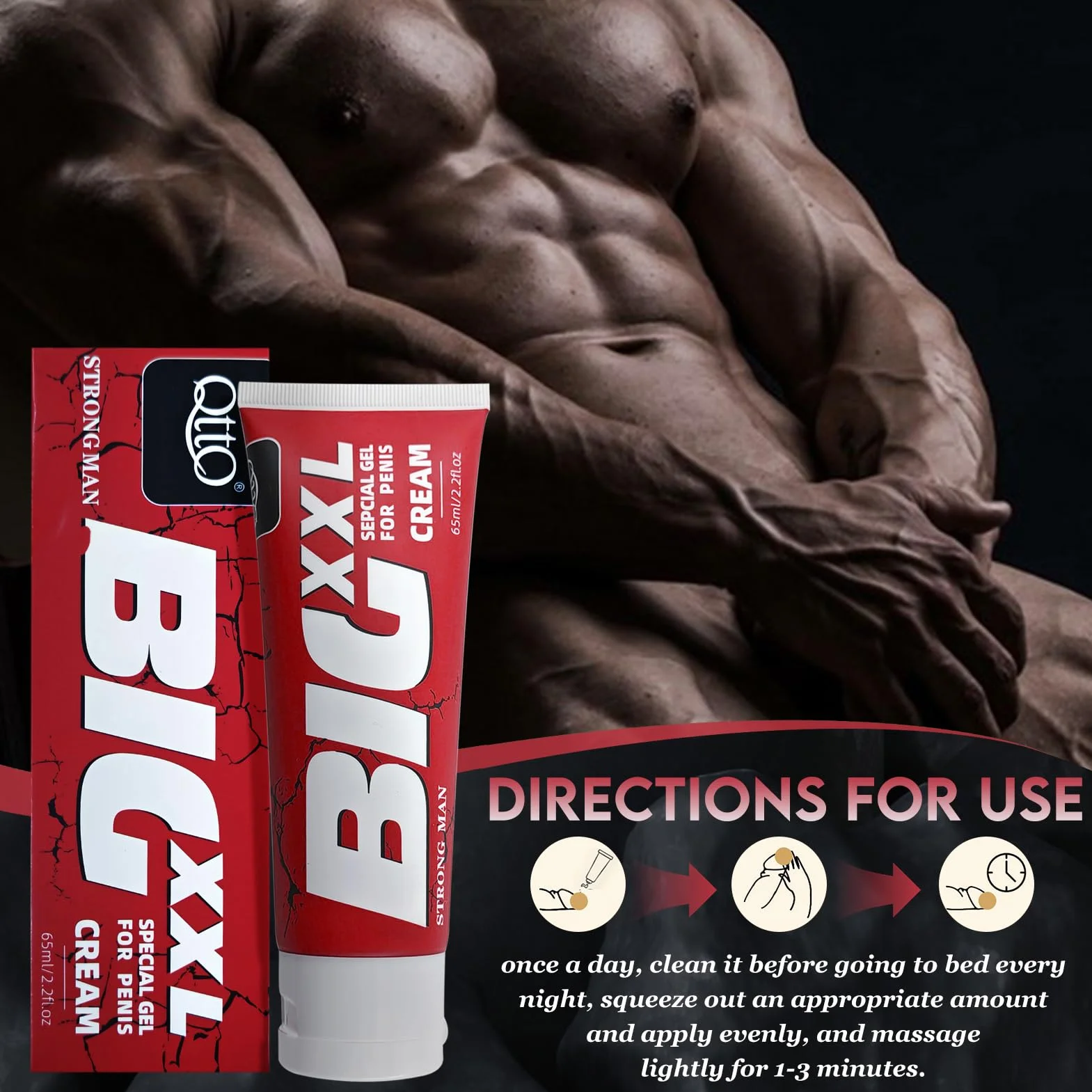 Crema allargante e crescita per uomo XXL 65 ml