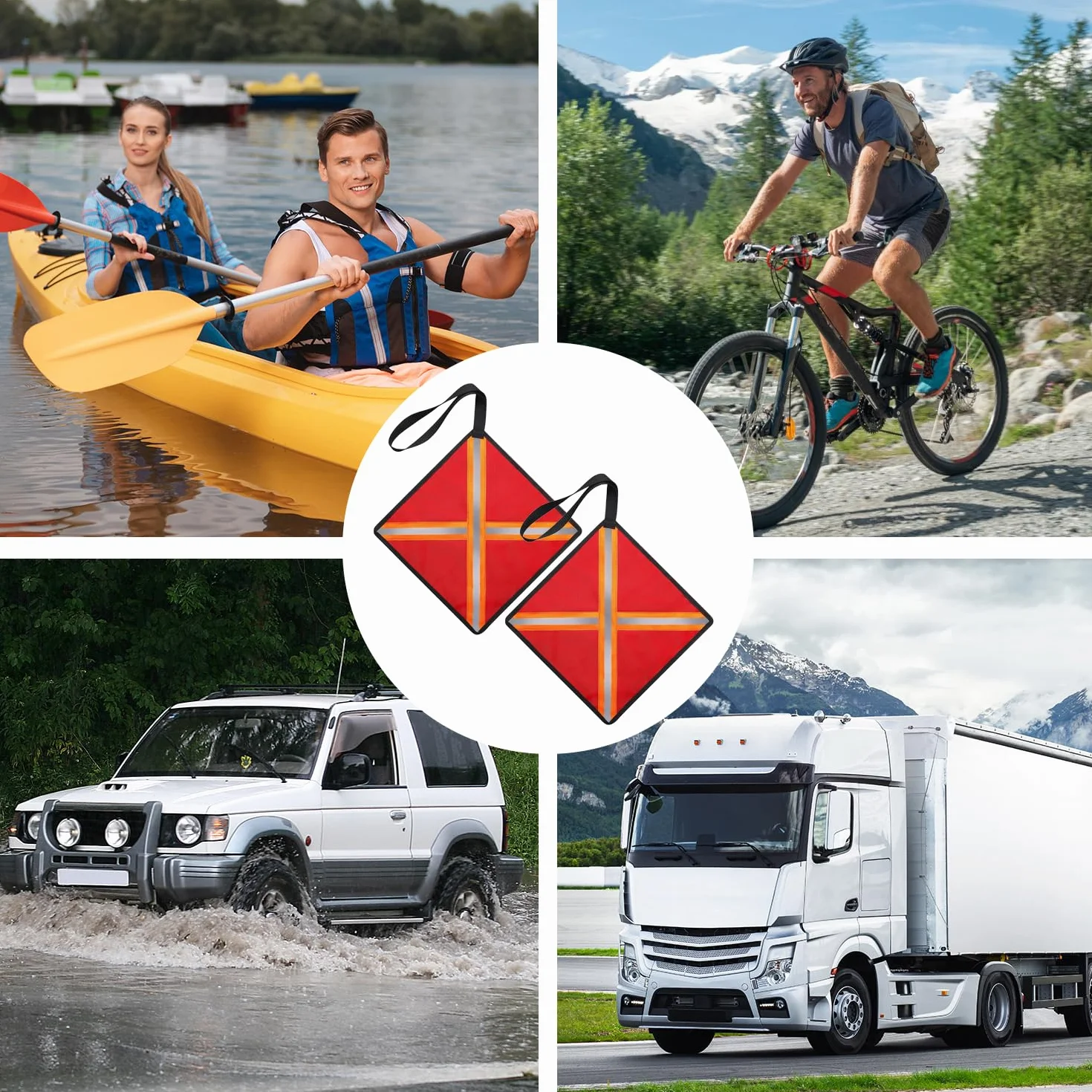 Bandiere di avvertimento rosse 32×32 cm impermeabili riflettenti per carichi camion kayak