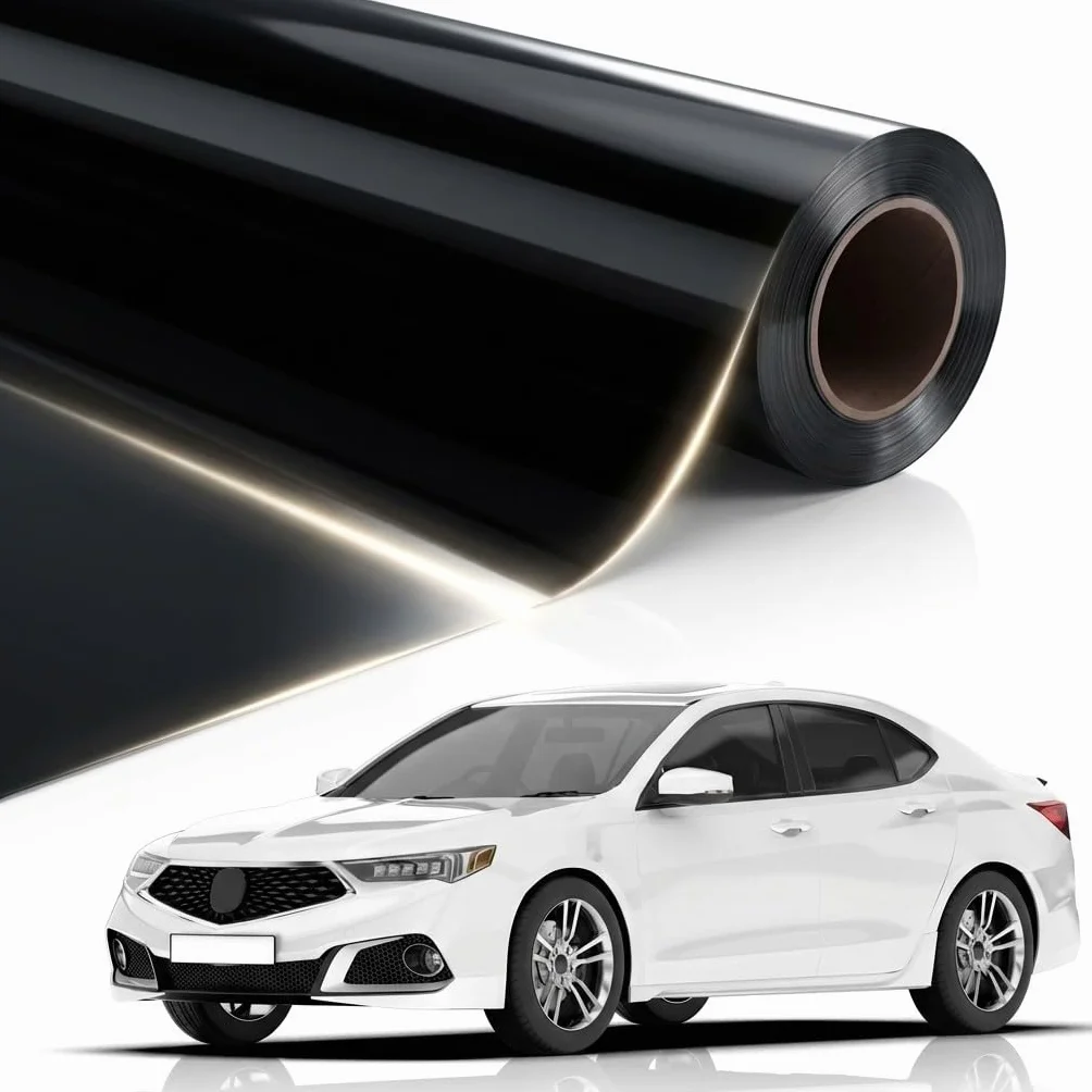 Pellicola Oscurante Vetri Auto BLACKGLASS IX di Alta Qualità (5% VLT, 6m x 0,65m, 2 Strati, Limo Black) Pellicola Parasole, Antiriflesso e Privacy con Istruzioni per Installazione