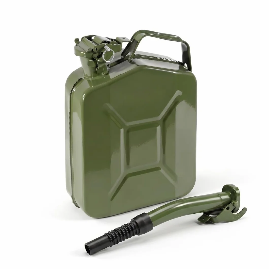 MAKA Bidone Carburante 5 Litri in Metallo Verde Militare Antiruggine Certificata UN