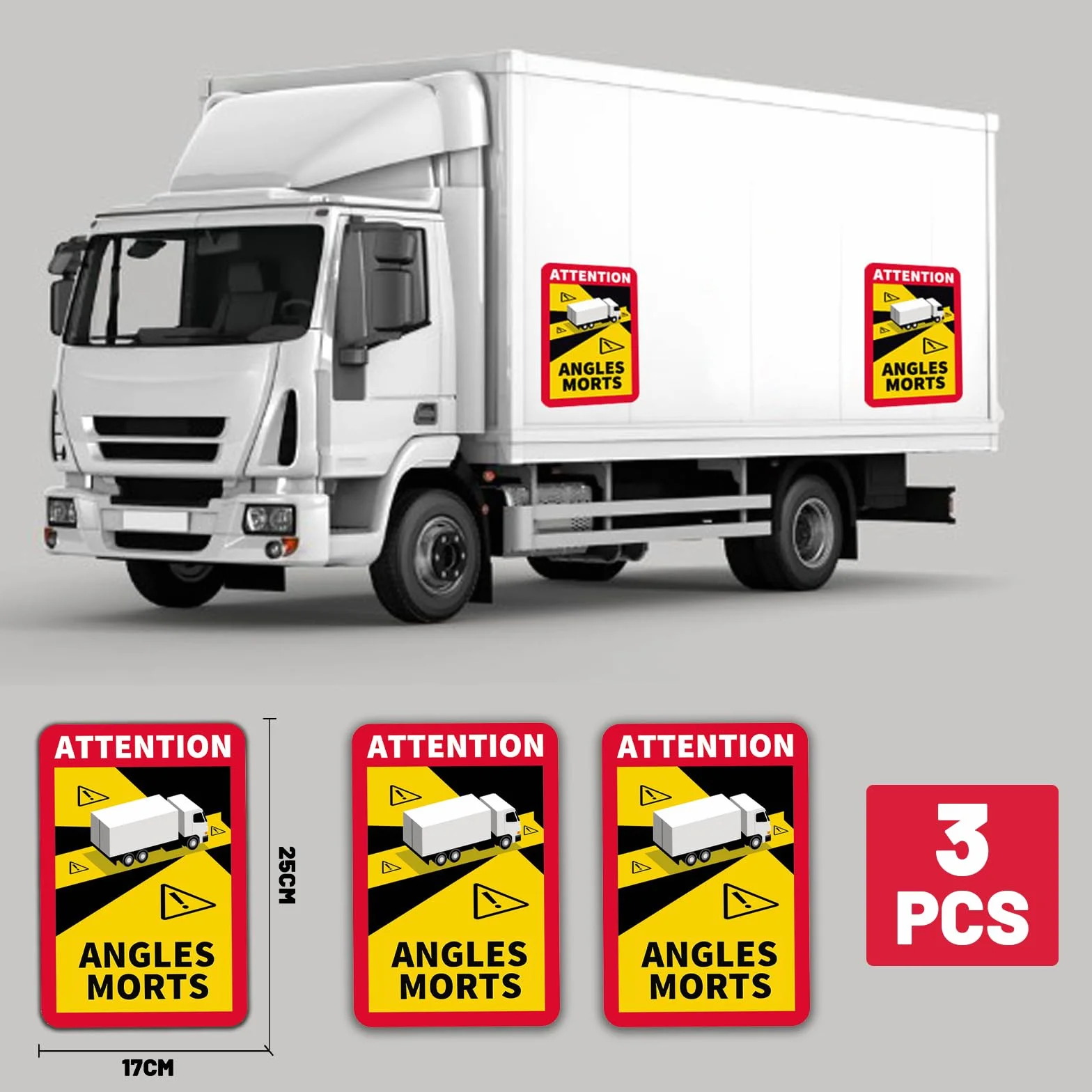 Adesivo Angolo Morto 3 Pezzi Magnetico 17 x 25 cm Protezione UV per Camion e Camper