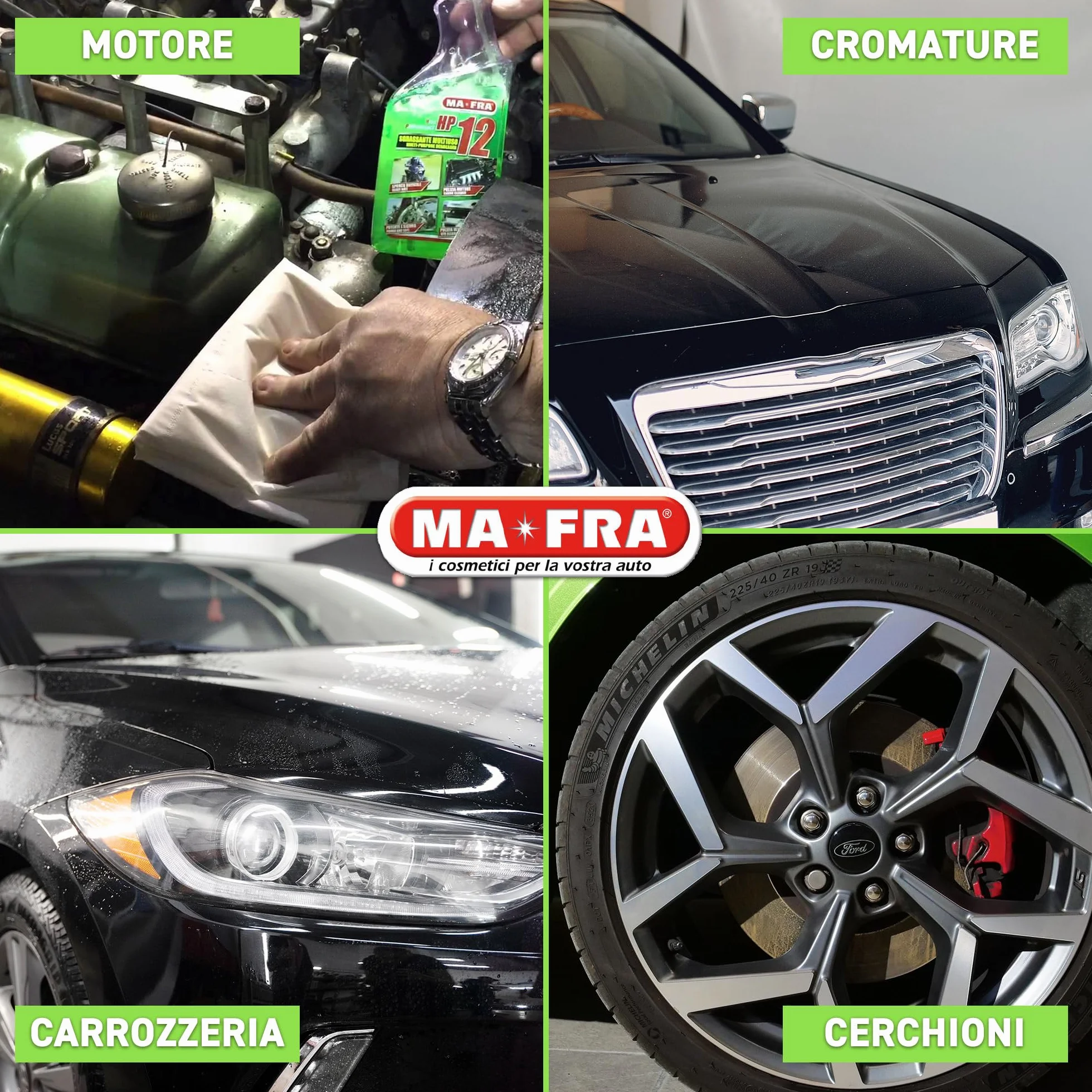 MAFRA, HP12, Sgrassatore Universale Multiuso con Formula Attiva, Adatto a Tutte le Superfici, Potente e Sicuro sulle Parti Trattate, Ideale per Pulizia Auto, Moto e Camper, Formato 500ml