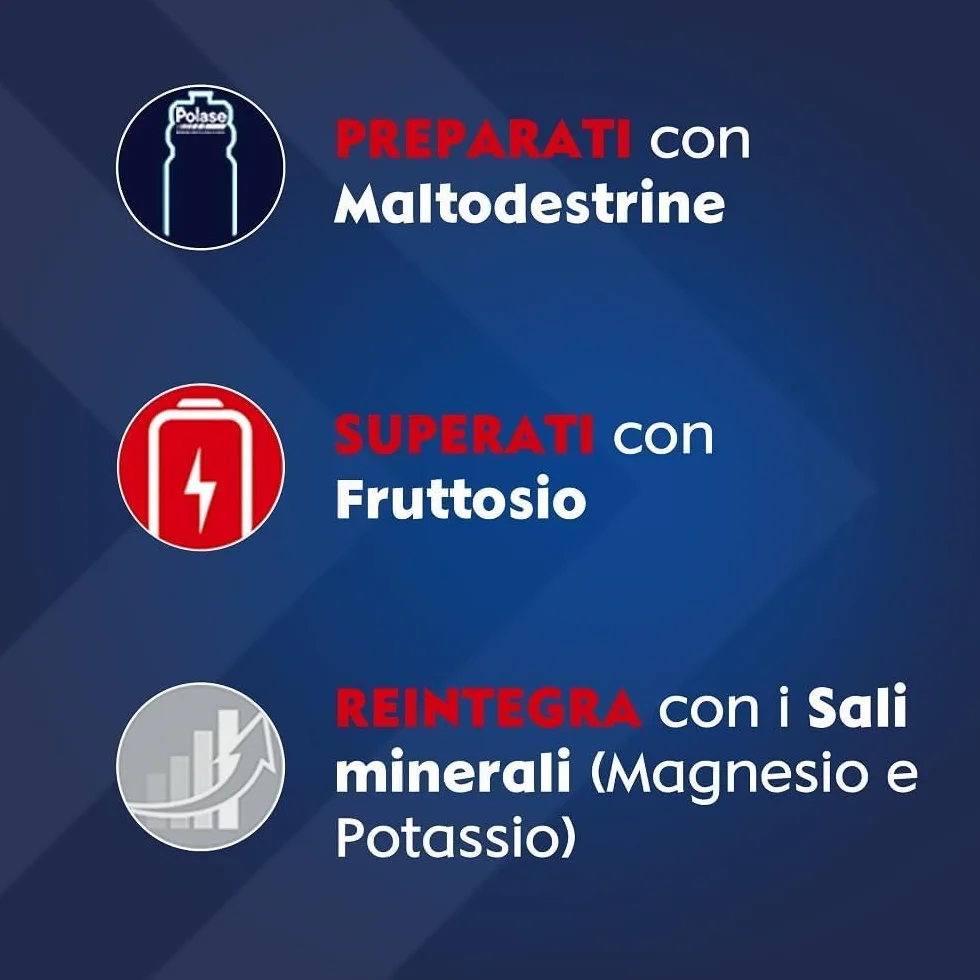 Polase Sport Magnesio e Potassio Integratore Alimentare Energetico Salino Gusto Arancia 10 Bustine