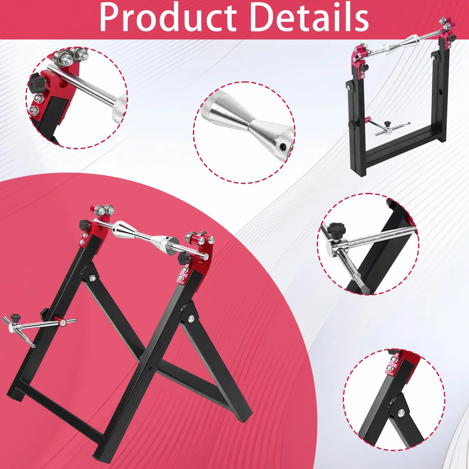 Equilibratrice per Ruote, Supporto per Equilibratura Ruote Pieghevole da 34,2 * 37,2 * 39cm Supporto di Equilibratura per Moto con Tutti Gli Accessori di Installazione per Pneumatici da 5 * 23 Pollici