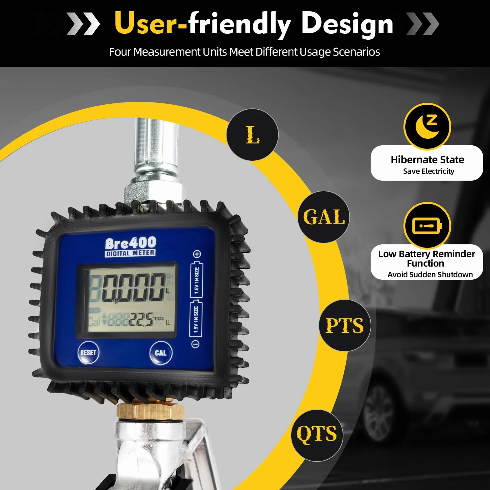 Pistola elettronica per misurazione dell'olio con display digitale, conta litri, carburante, diesel
