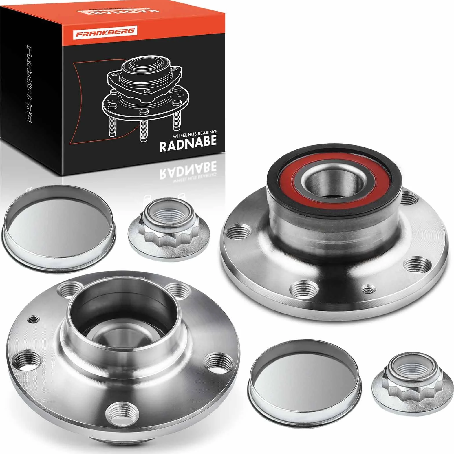 Frankberg 2x Cuscinetti ruota Asse Posteriore Ruota flangiata diametro 120 Con Anello magnetico ABS Compatibile con Polo 6C1 6R1 Fabia II 542 Polo 9A 9N Ibiza IV 6J5 6P1 6Q0598611