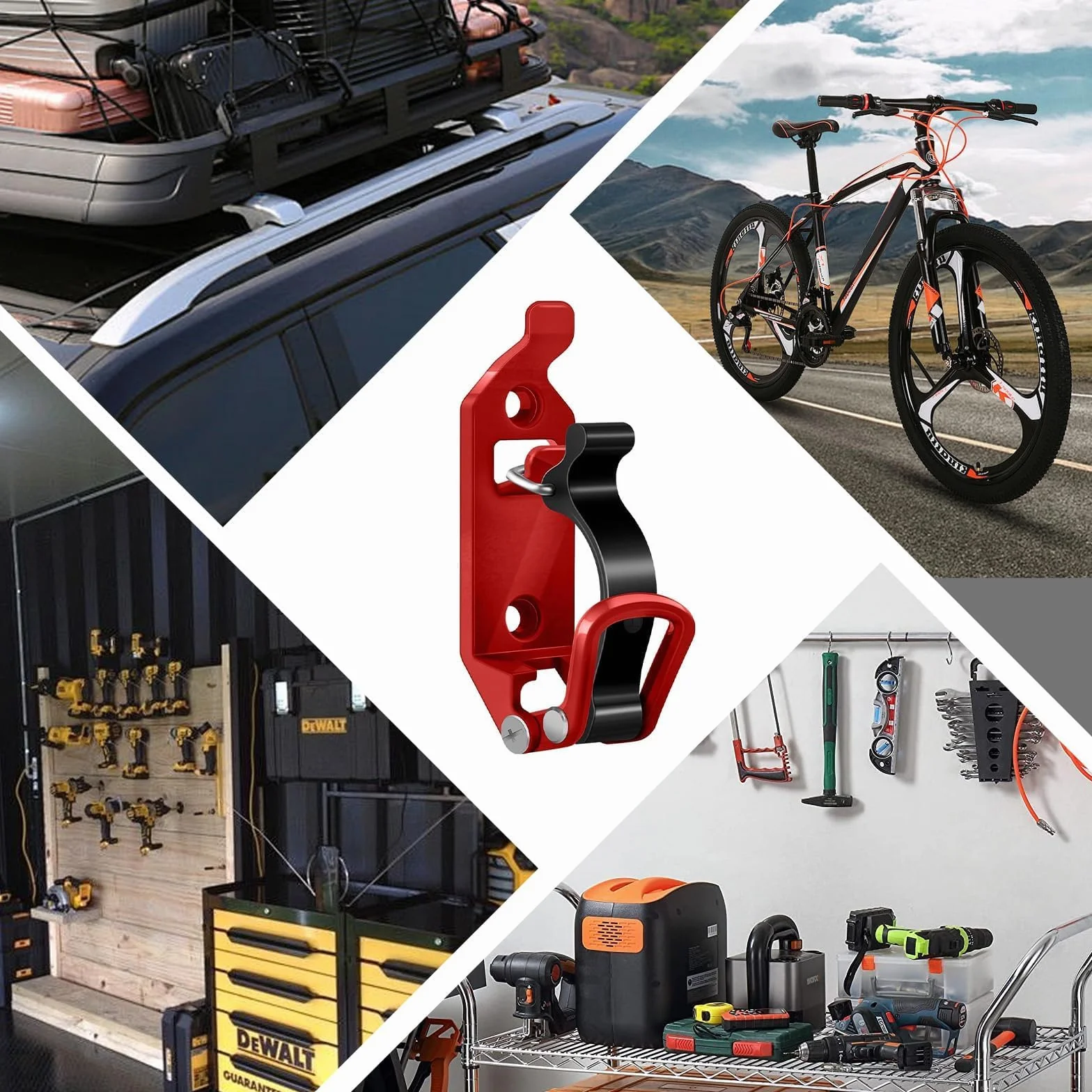 4 supporti per pala, supporto per pala per barre portatutto, accessori per barre portatutto Shovel Mount per Roof Rack, barre portapacchi per pala per barre portatutto barche attrezzature militari