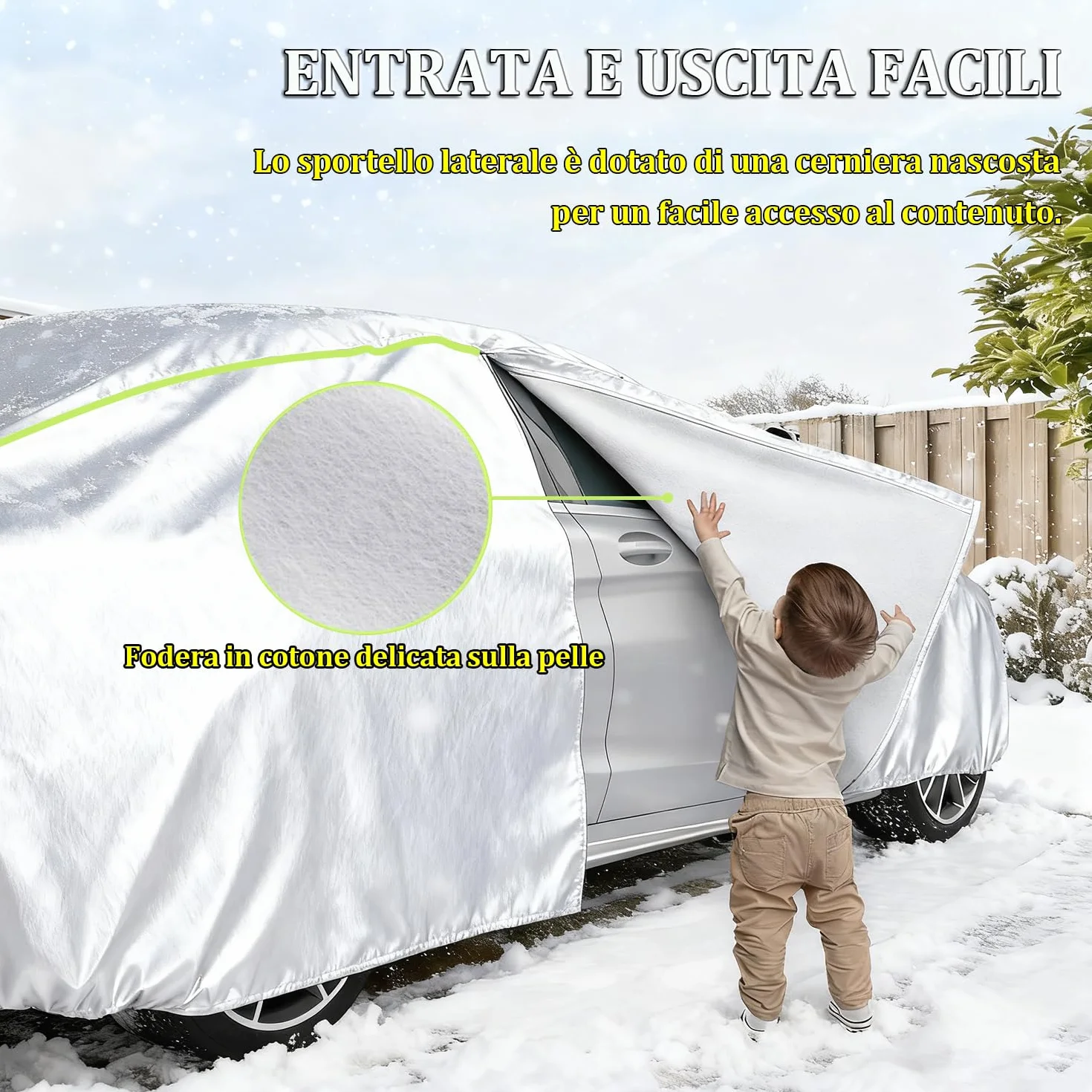 Telo Auto Esterno per Audi A1 (8X/GB) (2010-2024) Telo Copriauto Da Esterno Impermeabile, Anti-neve, con Cinturini Antivento, Adatto a Tutte le Stagioni