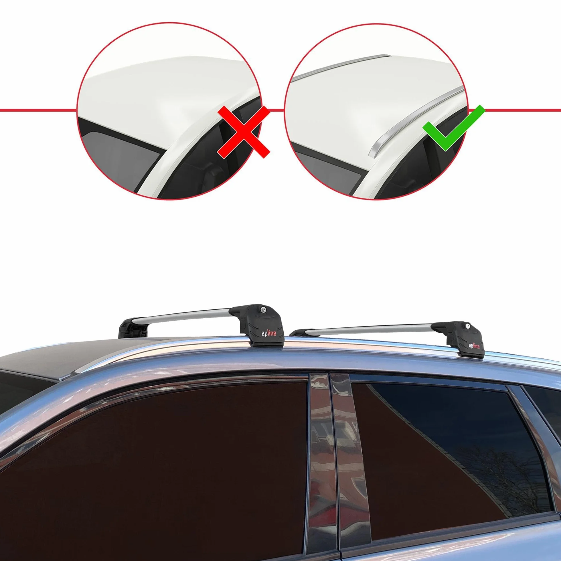 Compatibile con Suzuki Vitara/Escudo (LY) 2015-2026 Modello ACE-2 Barre Tetto Portapacchi Auto Barre Portatutto Grigio Alluminio 2 Barre