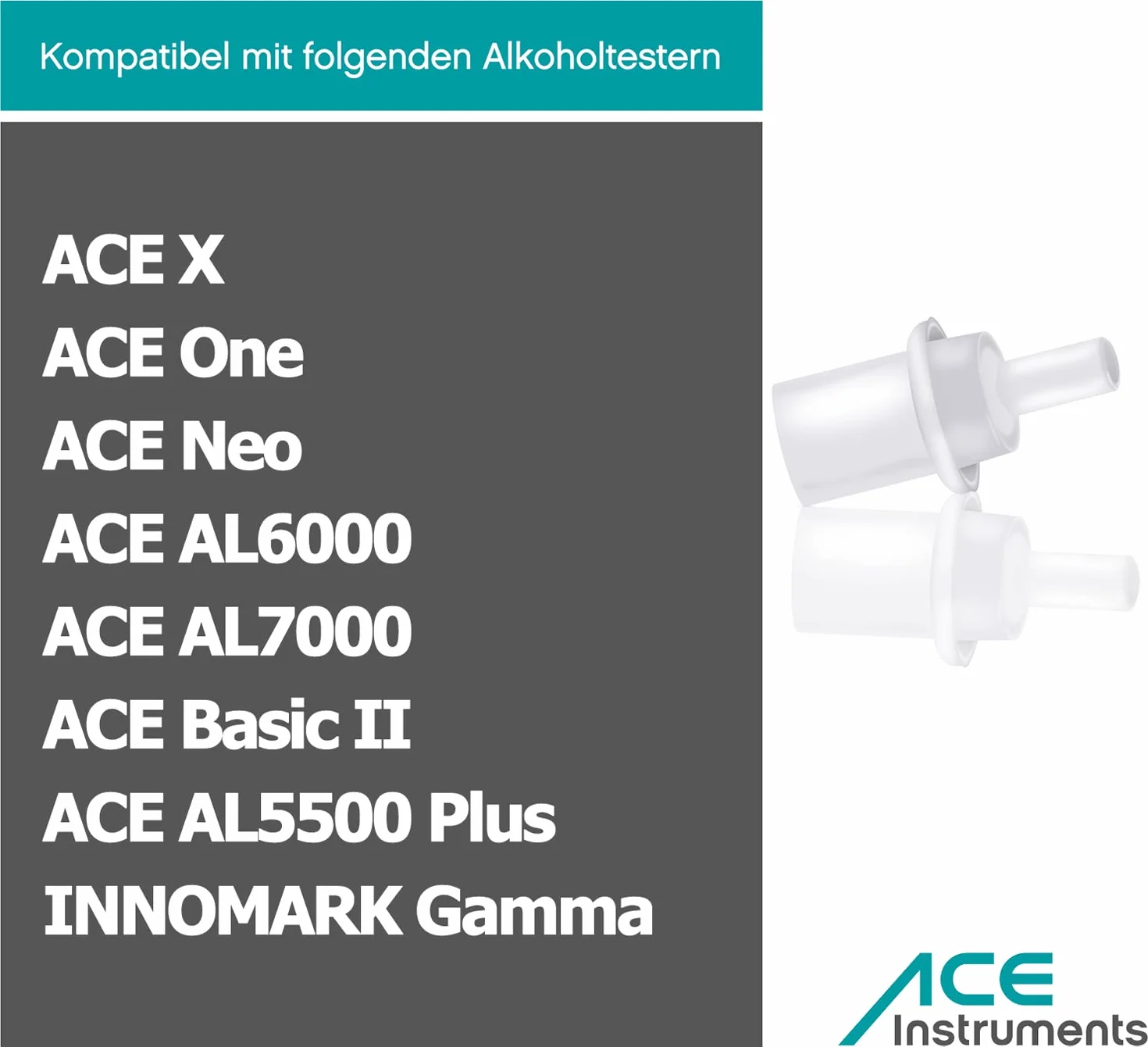 ACE , Tester di alcol, Bianco , 25 pezzi