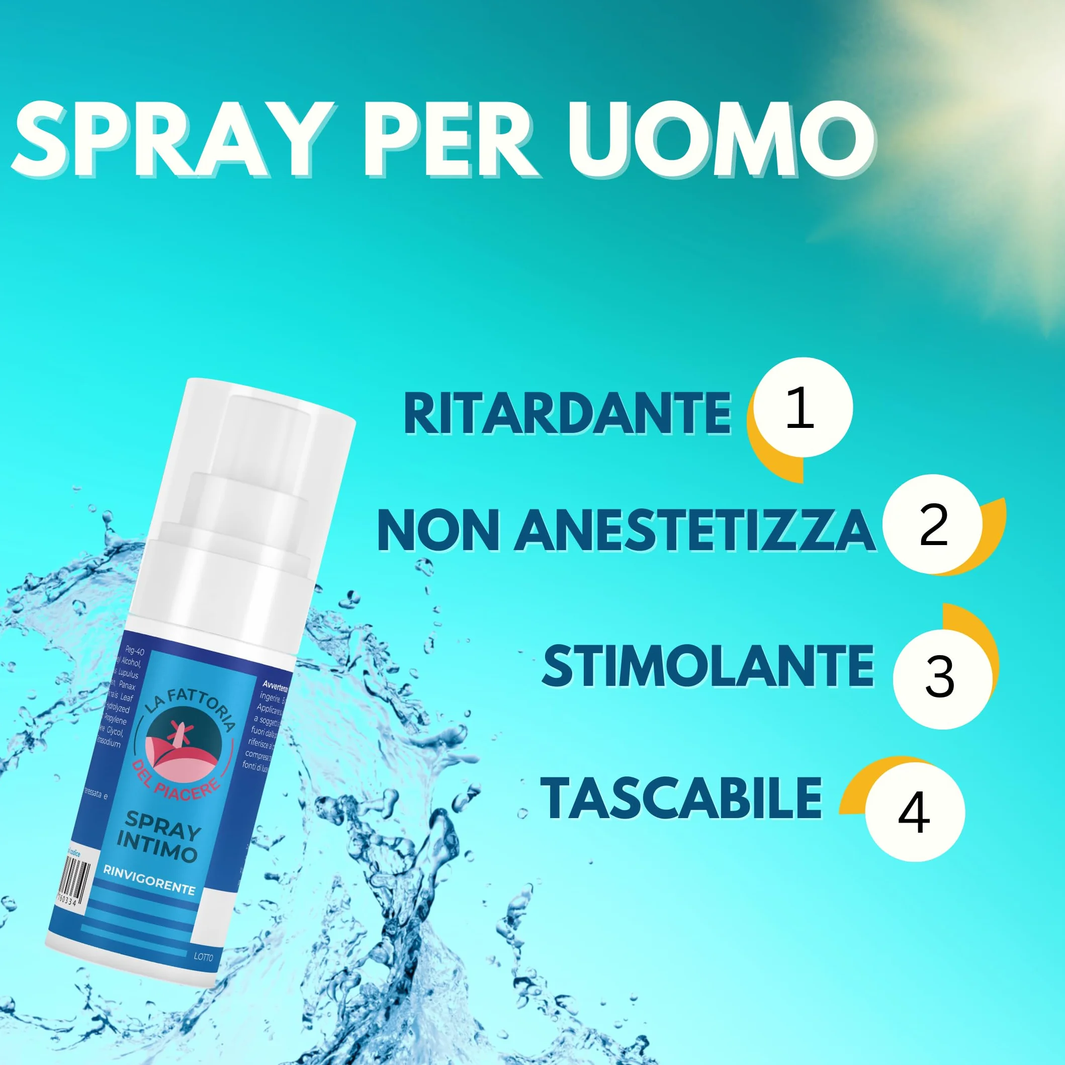 Spray ritardante anestetico per eiaculazione precoce uomo 30ml