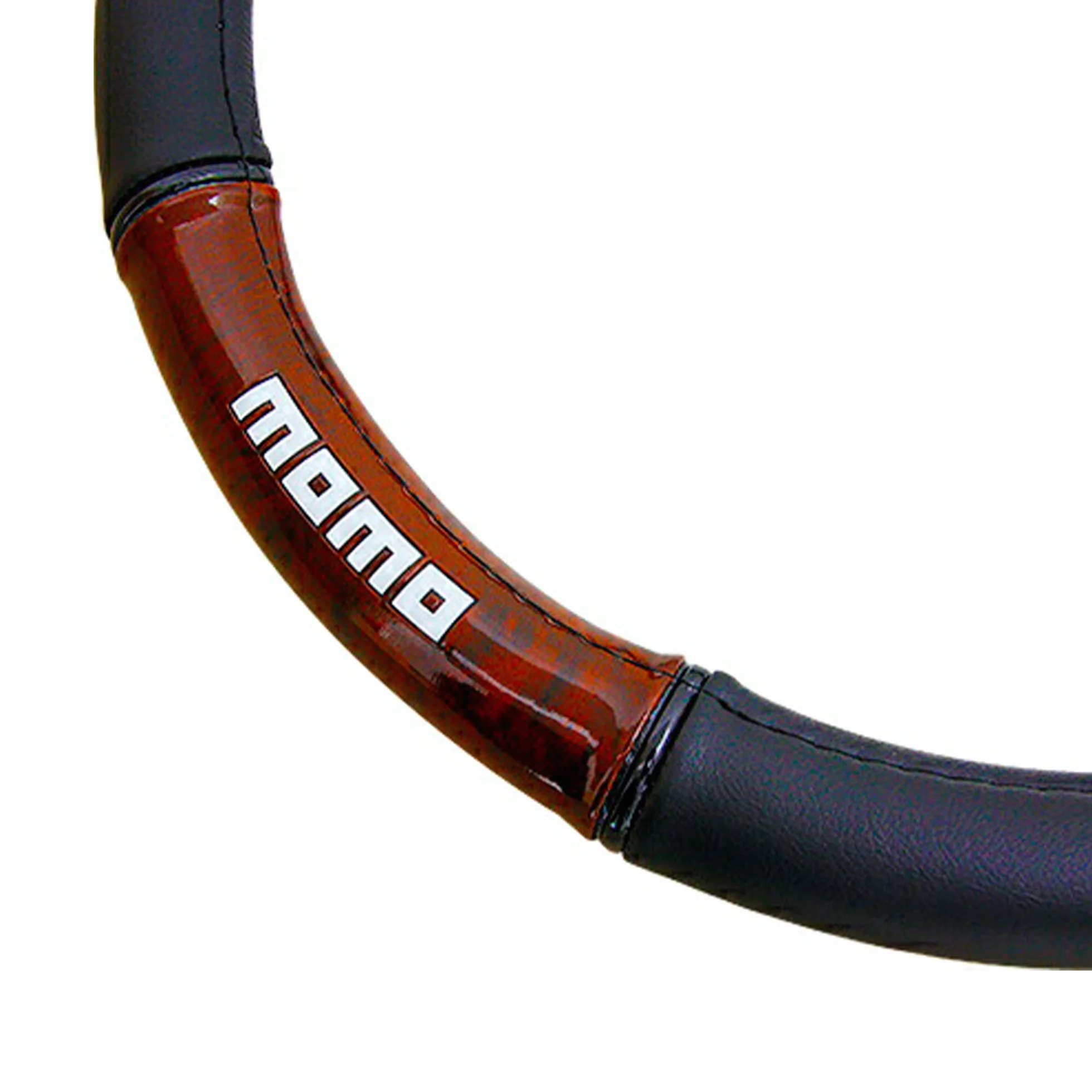 MOMO LUXURY UNIVERSALE COPRIVOLANTE LEGNO/PVC NERO E MARRONE
