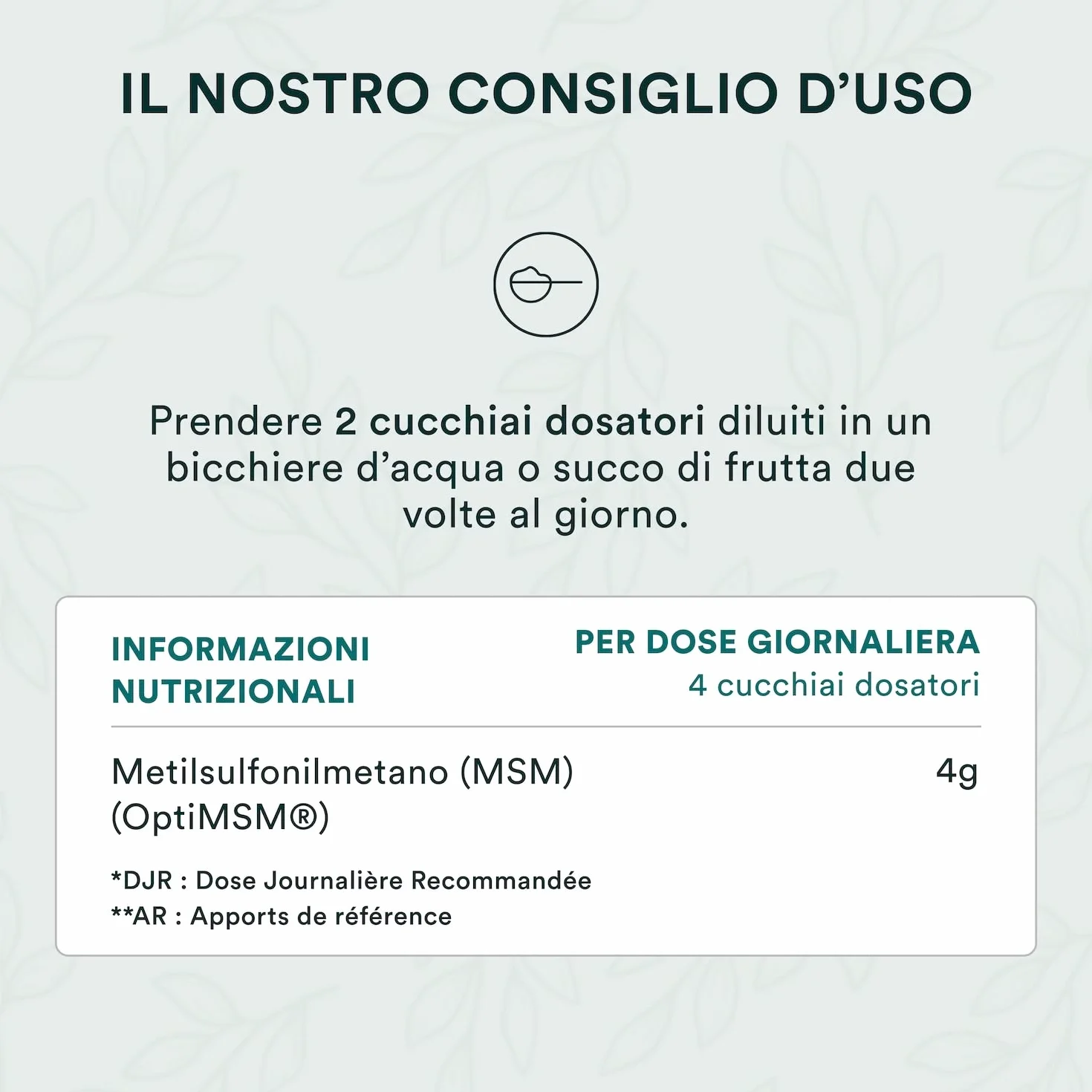 MSM Polvere OptiMSM® 500 g Integratore Vegano Zolfo in Polvere al 99,9% Puro Novoma